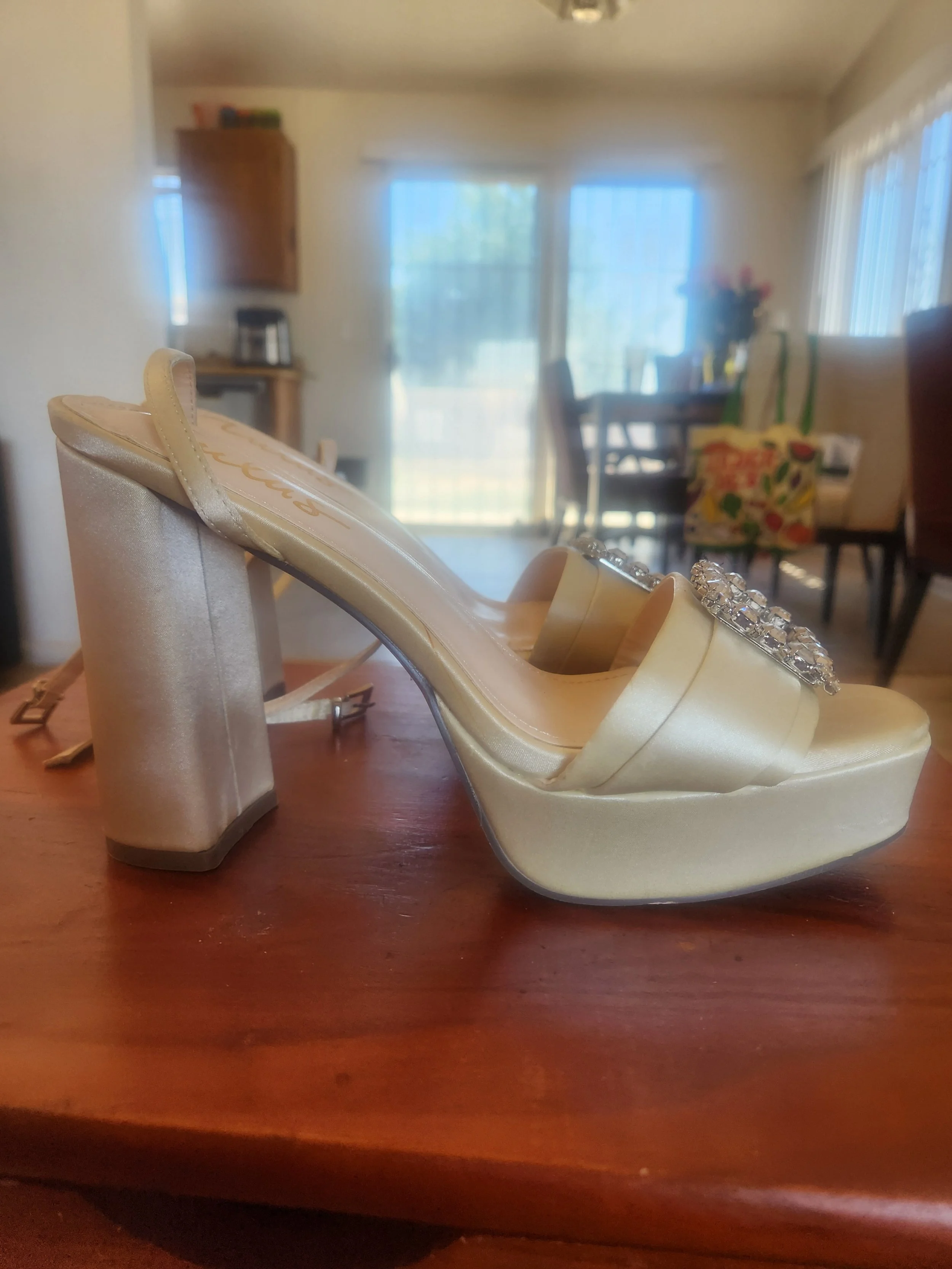LuLu's Brand White Wedding Satin Shoes