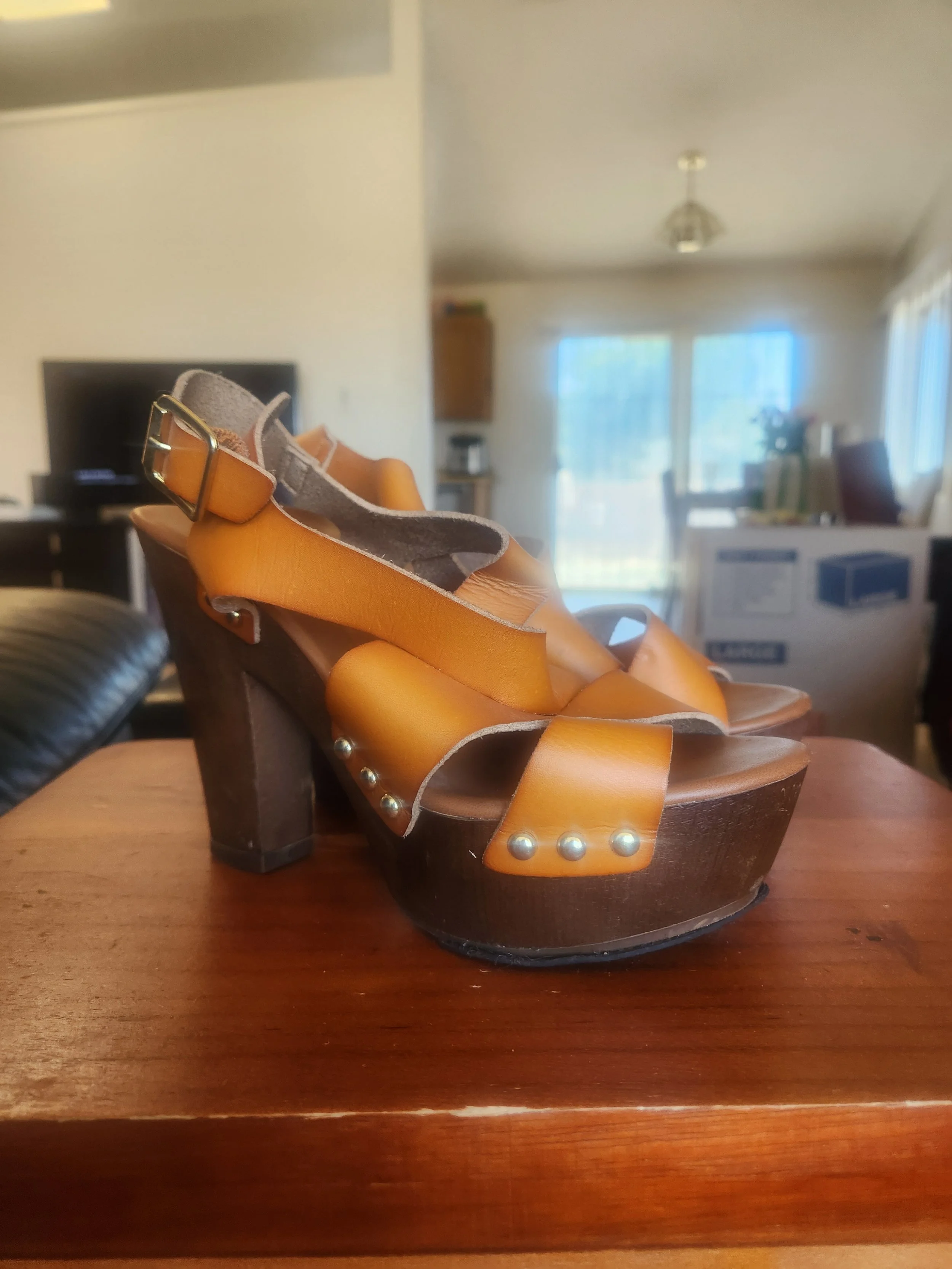 Candies 70's Styled Tan Platforms