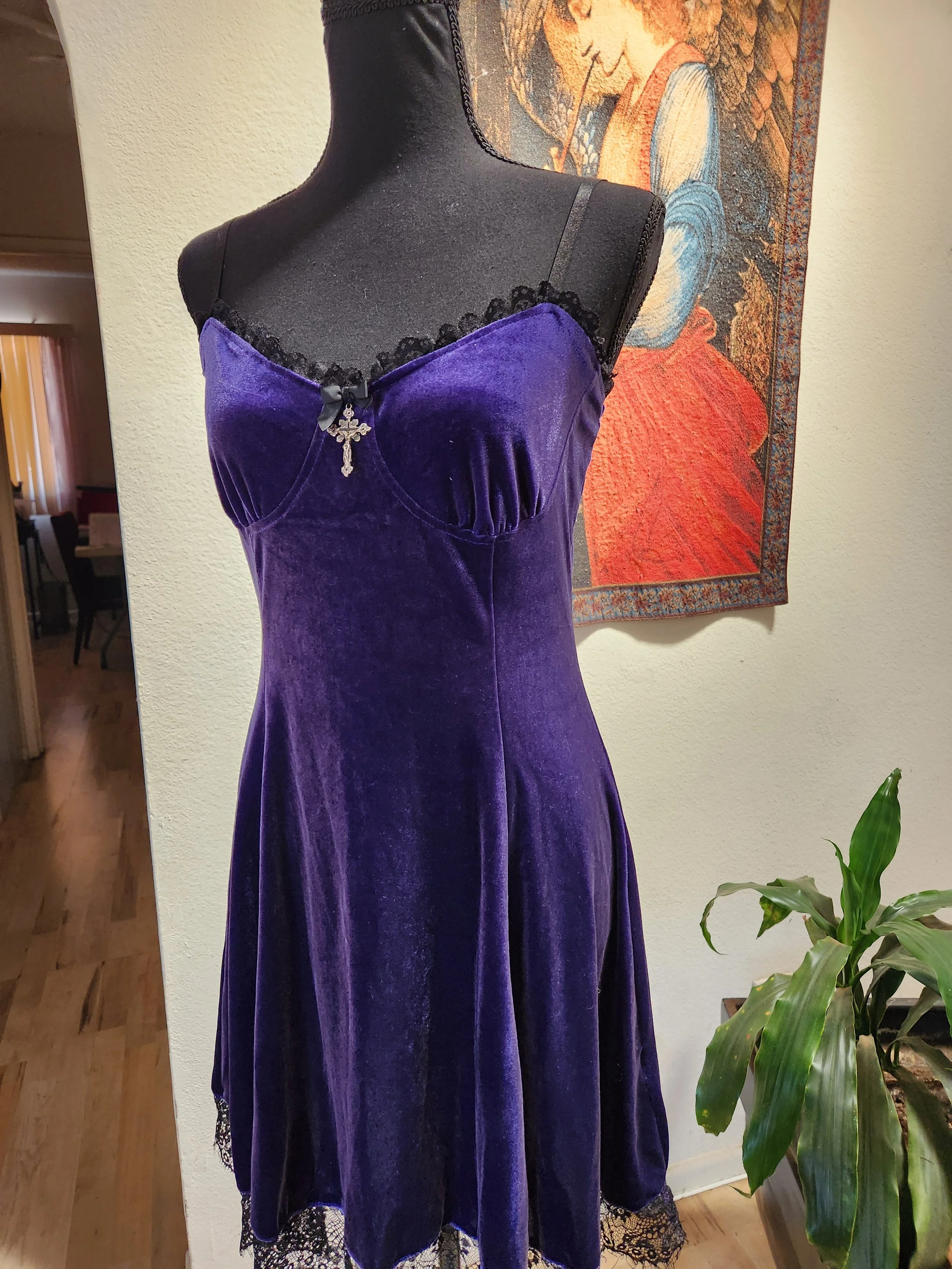 Purple Velvet Gothic Dress