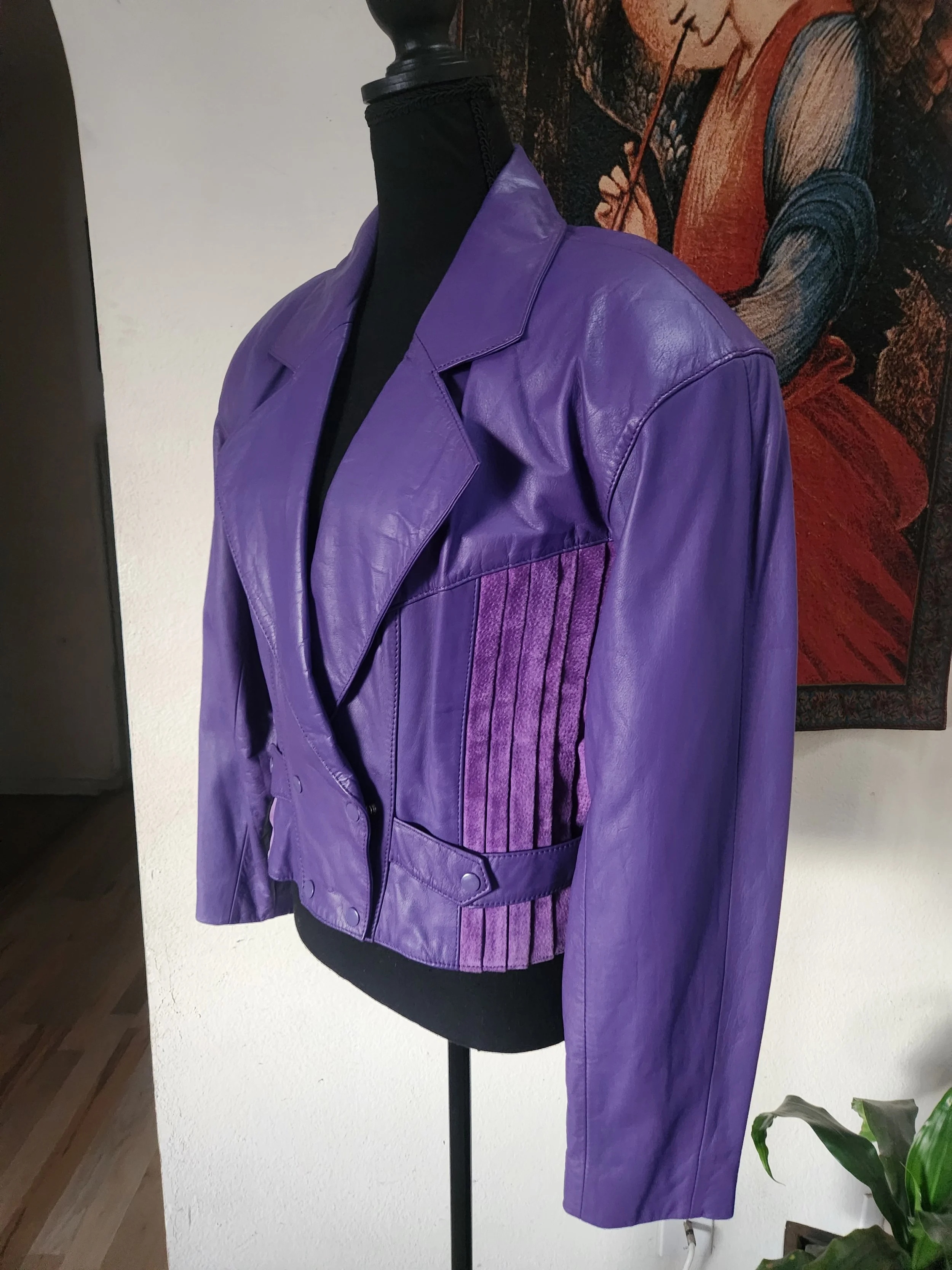 Vintage 80's Purple Leather Jacket