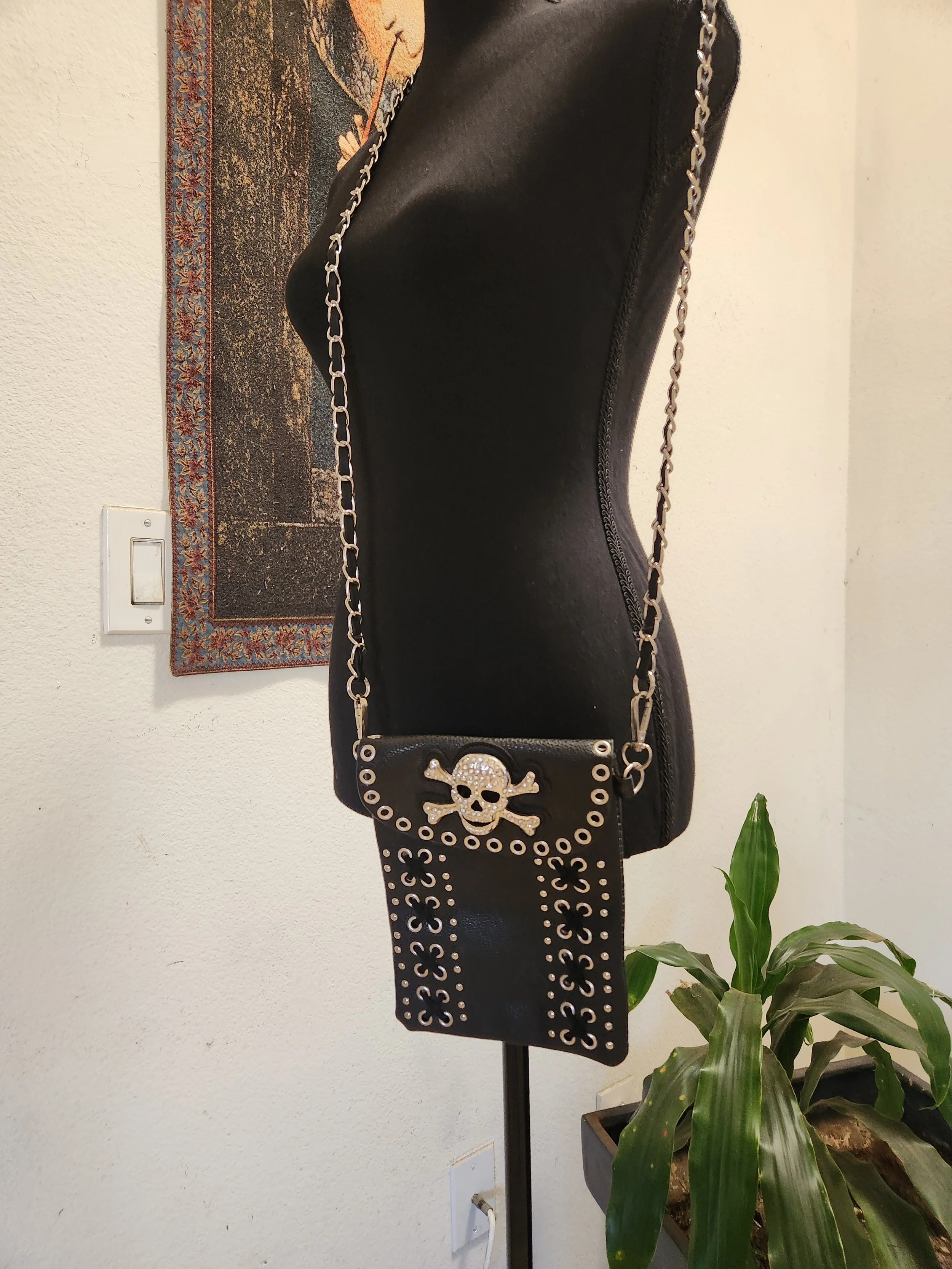 Punk Rock Chained Pleather Side Clutch