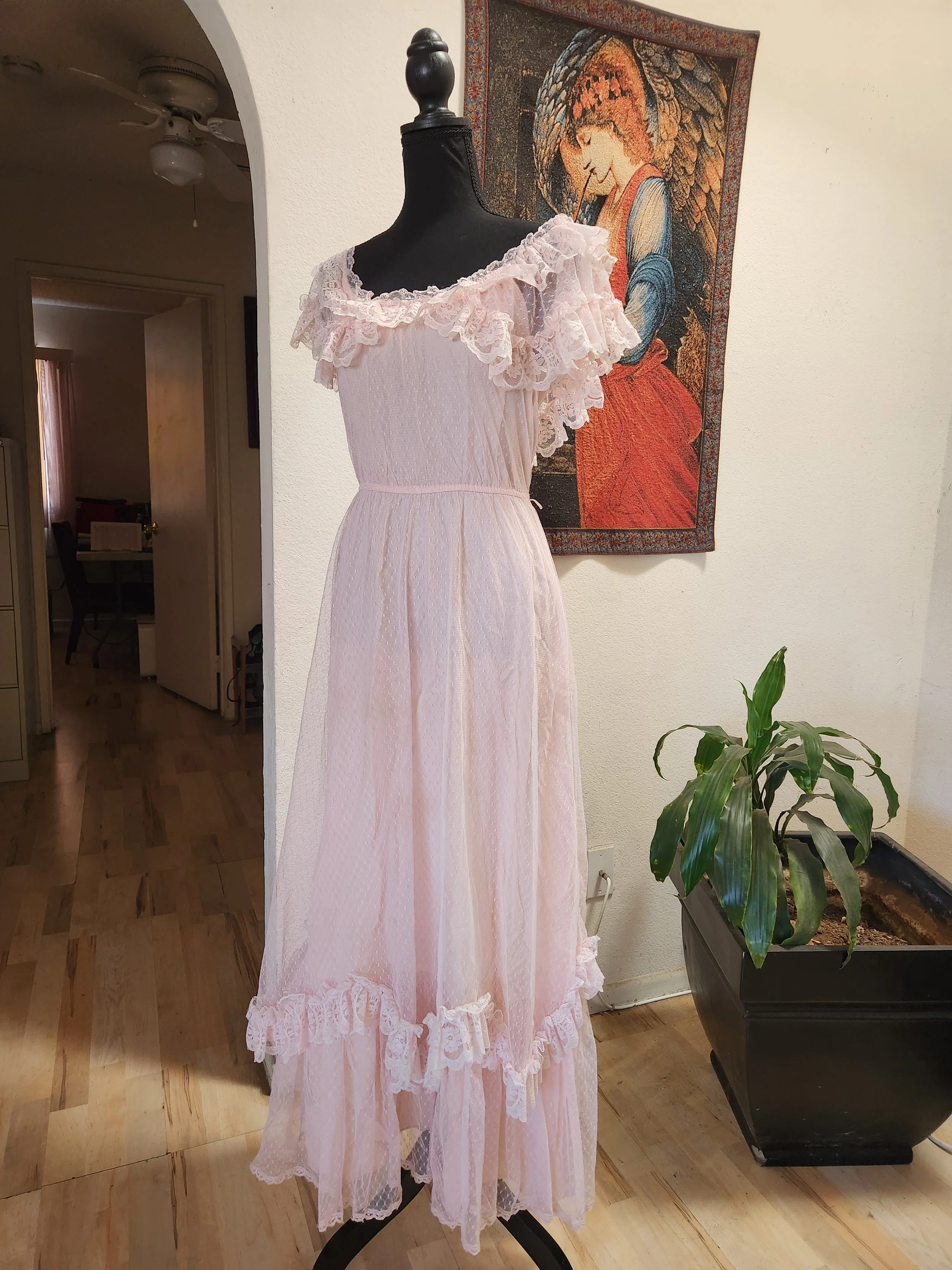 Baby Pink Prairie Lace Dress