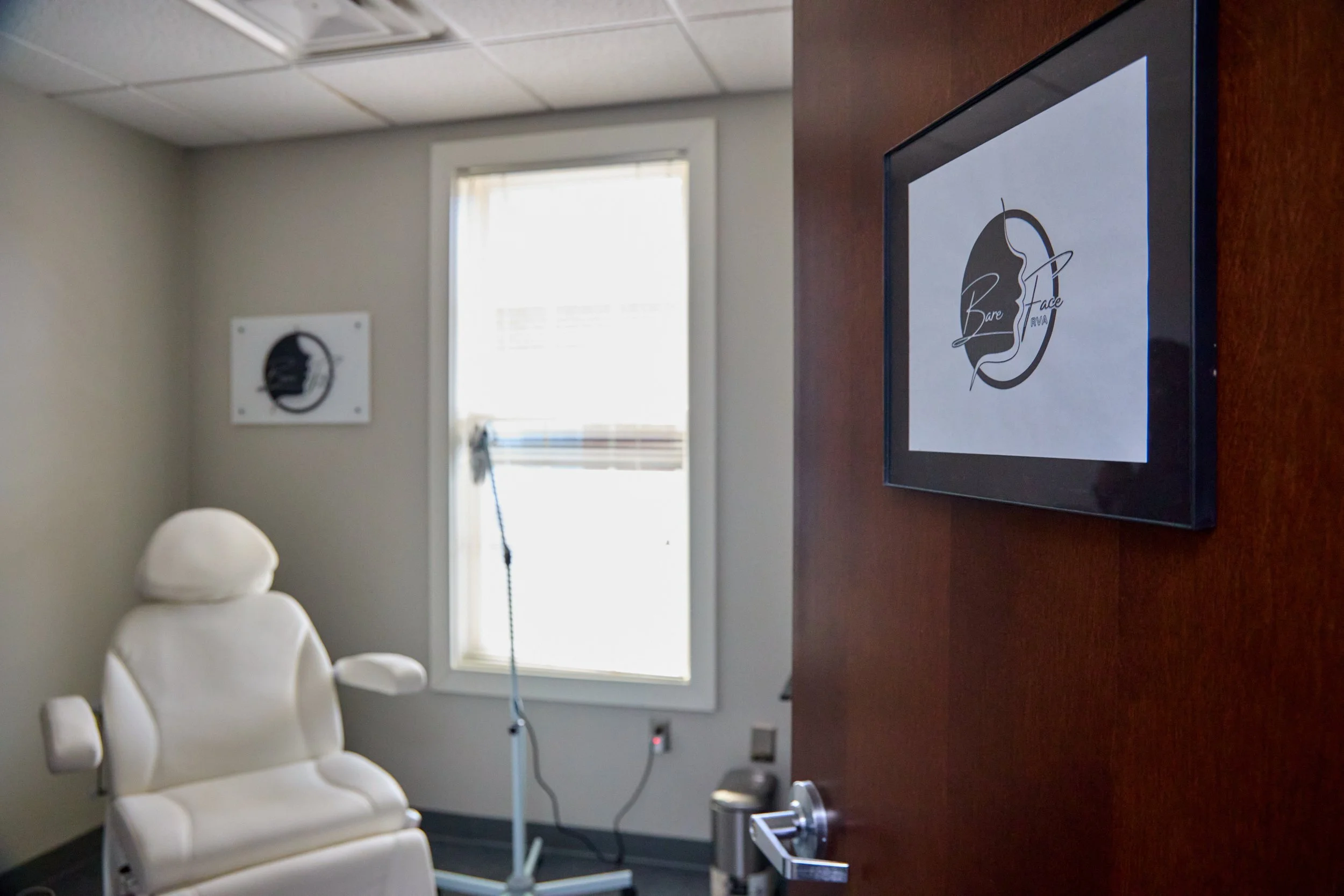 Treatment room at Bare Face RVA where patients receive physician-led Botox care