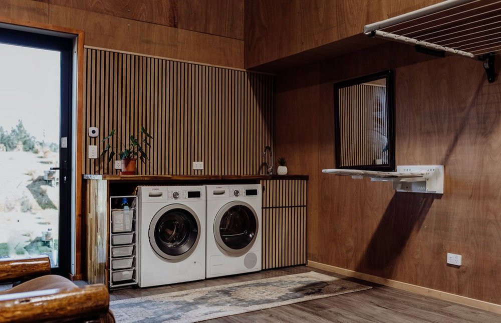 Washer and dryer laundry area at The Black Barn