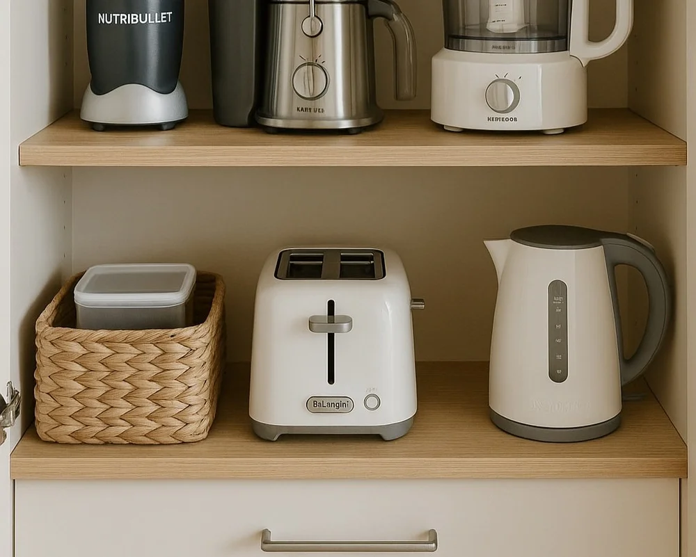 Kitchen pantry with small appliances