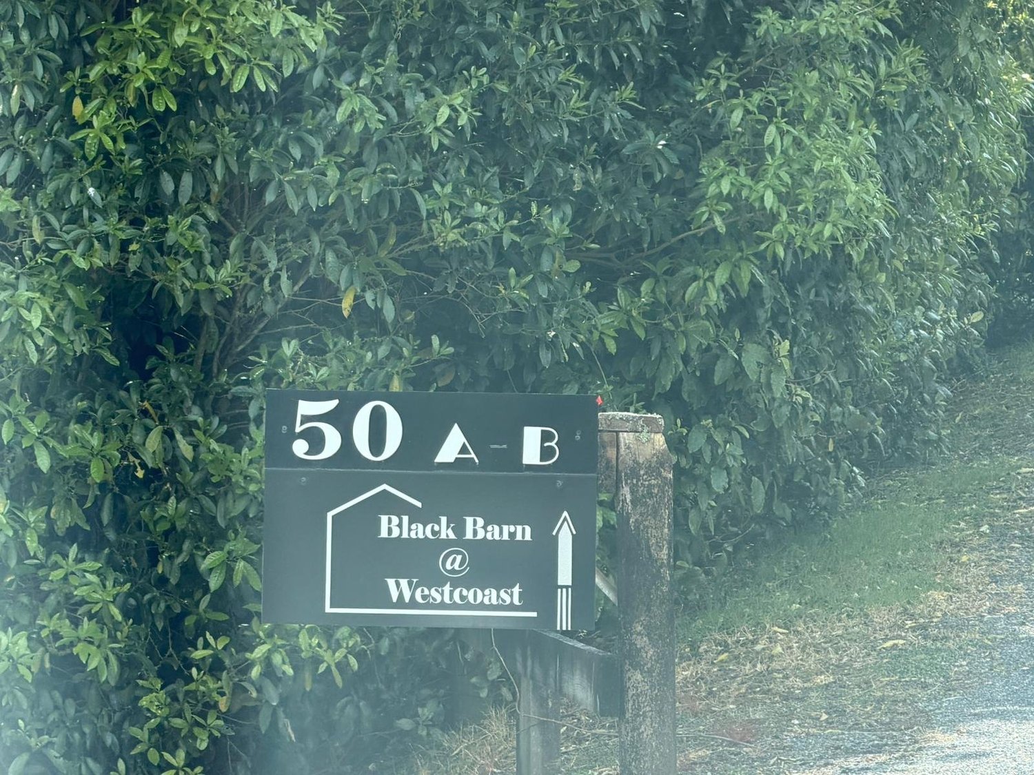 Black Barn entrance sign