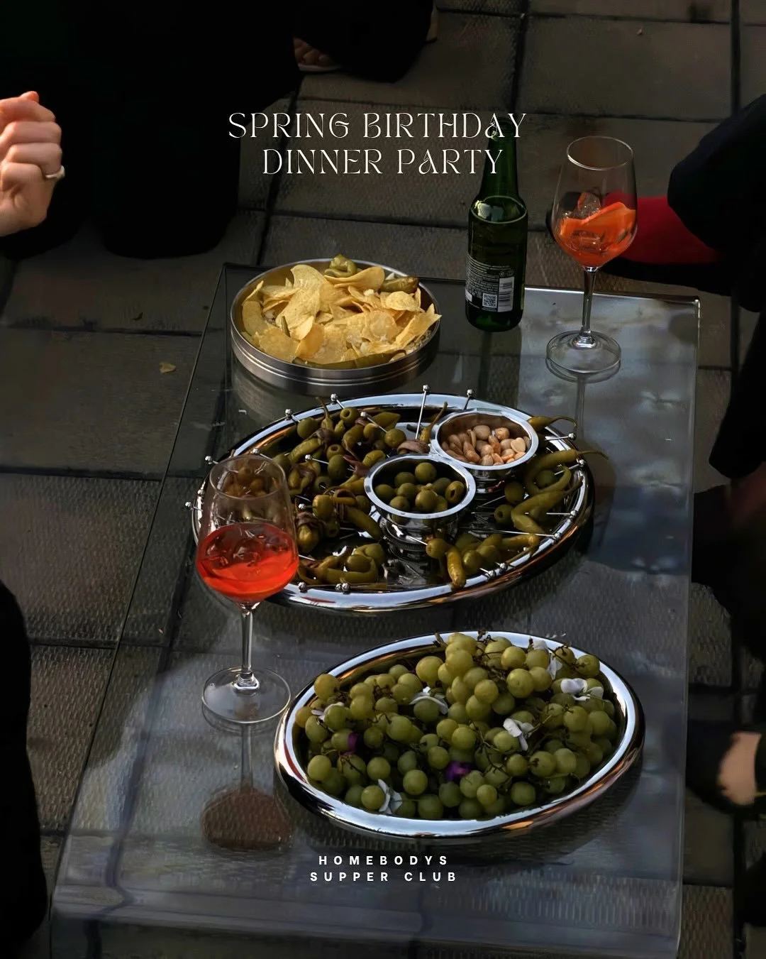 Spring in the air and on everyone&rsquo;s plates. A 20-person Spanish-inspired dinner party for a big deal birthday. 🫒