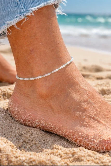 Ti Amo Pearl and Larimar Anklet