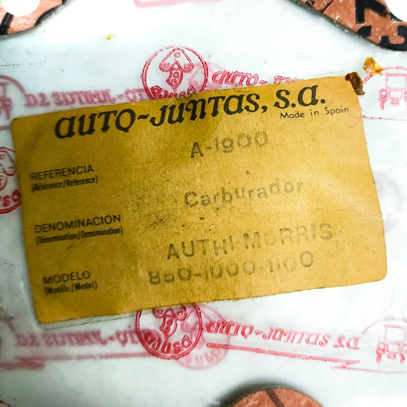 Juego de juntas de carburador para Authi Morris 85010001100. Marca Ajusa. referencia A-1900