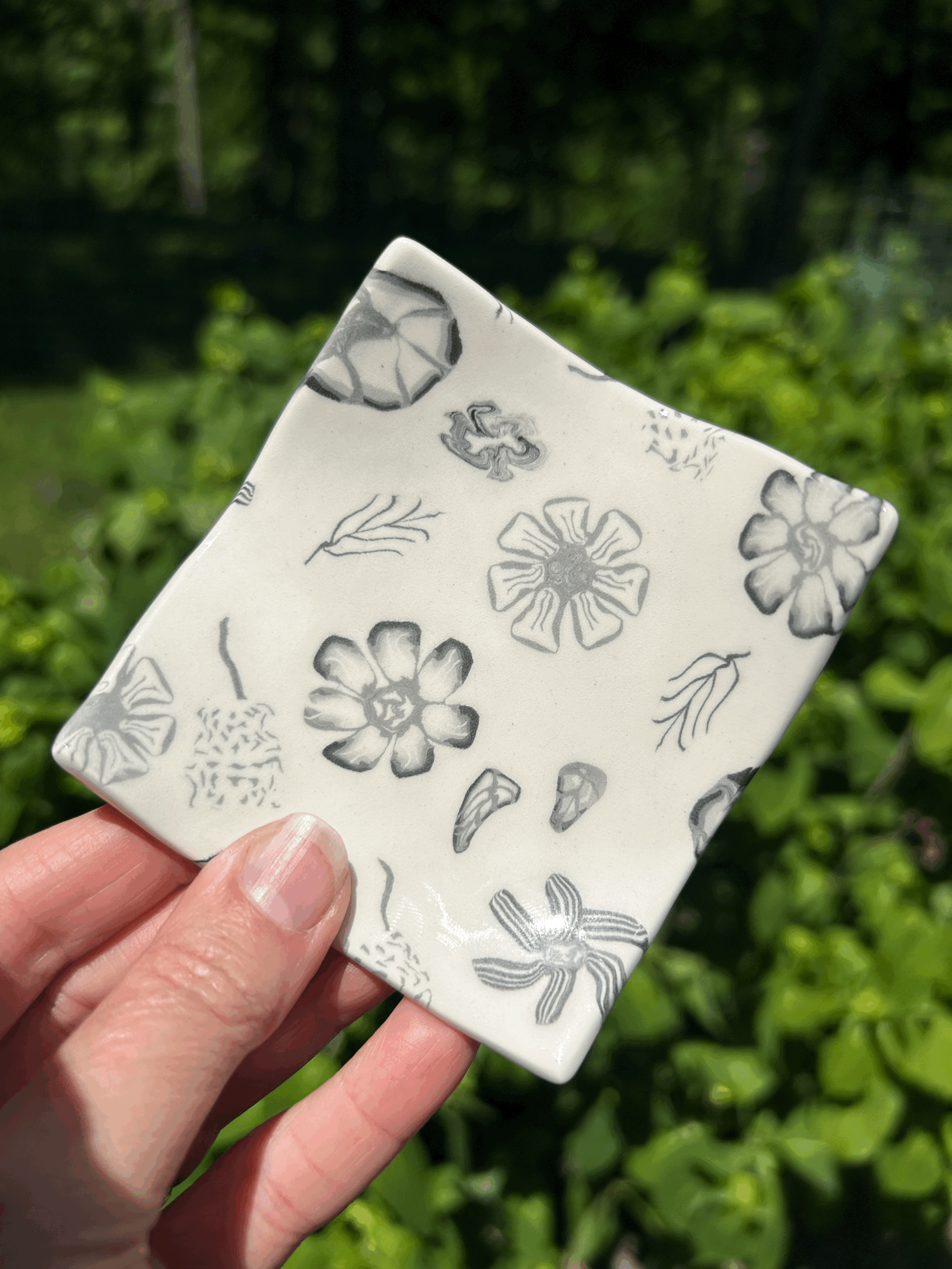 Study in Black and White square dish