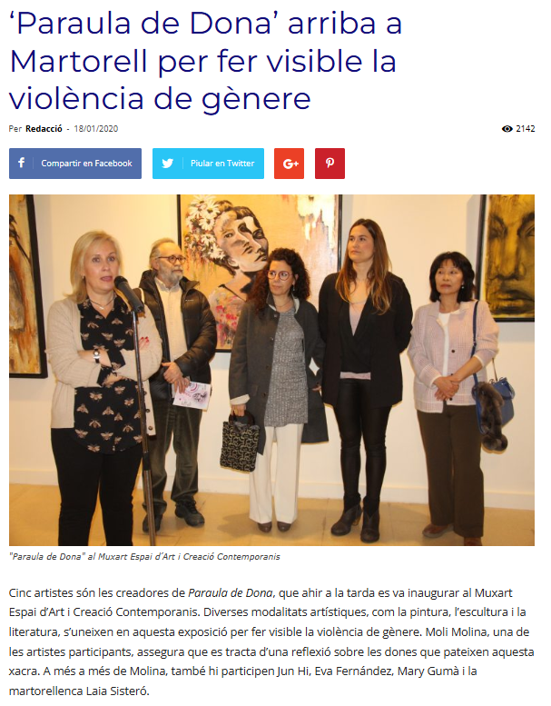 Exposició "Paraula de dona", al museu Muxart de Martorell, espai d'art i creació Contemporanis.