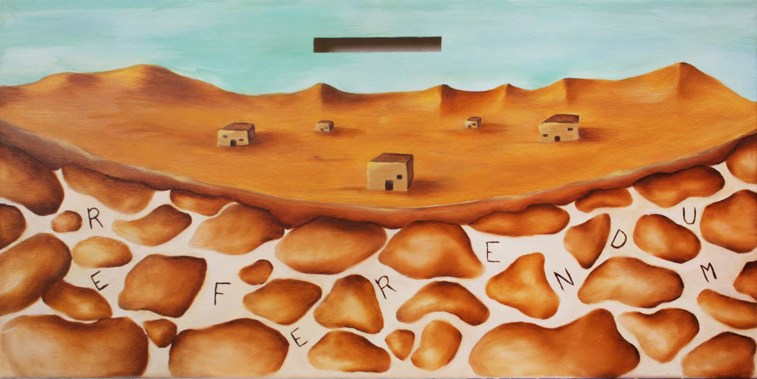 7. L'ONU: el referendum.
30 x 60 cm.
Oli sobre llenç.