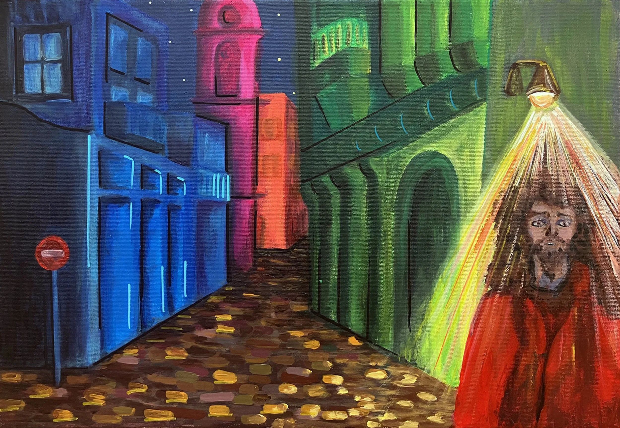38. El Sàhara i Cuba: els Cubarauis.
46 x 55 cm.
Pintura acrílica sobre llenç.