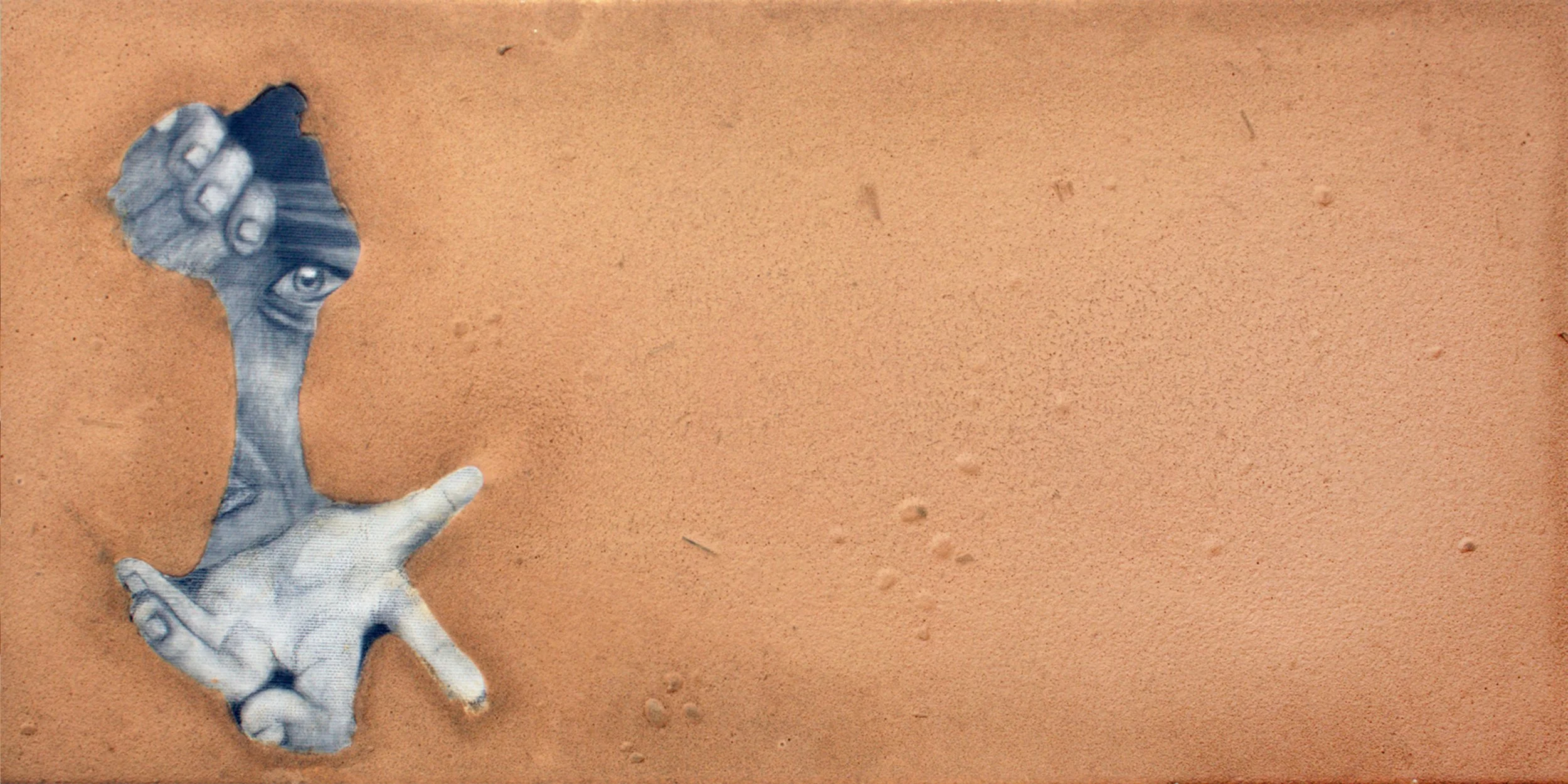 3. L'exèrcit.
30 x 60 cm.
Tècnica mixta (pintura acrílica i sorra). VENUT
