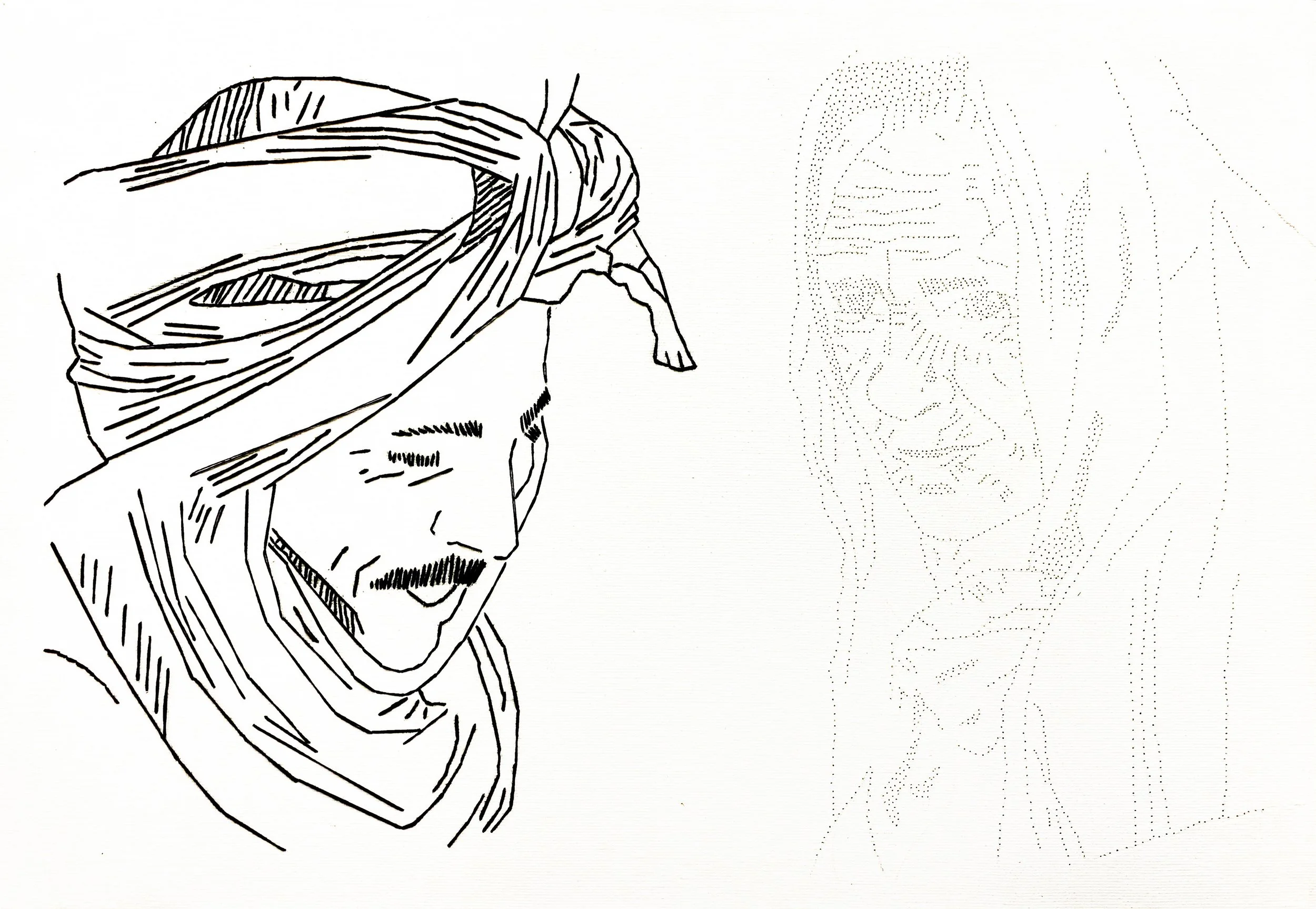 13. La separació de les famílies.
38 x 55 cm.
Tècnica mixta. Brodat sobre tela i dibuix amb perfomacions d'agulla. VENUT