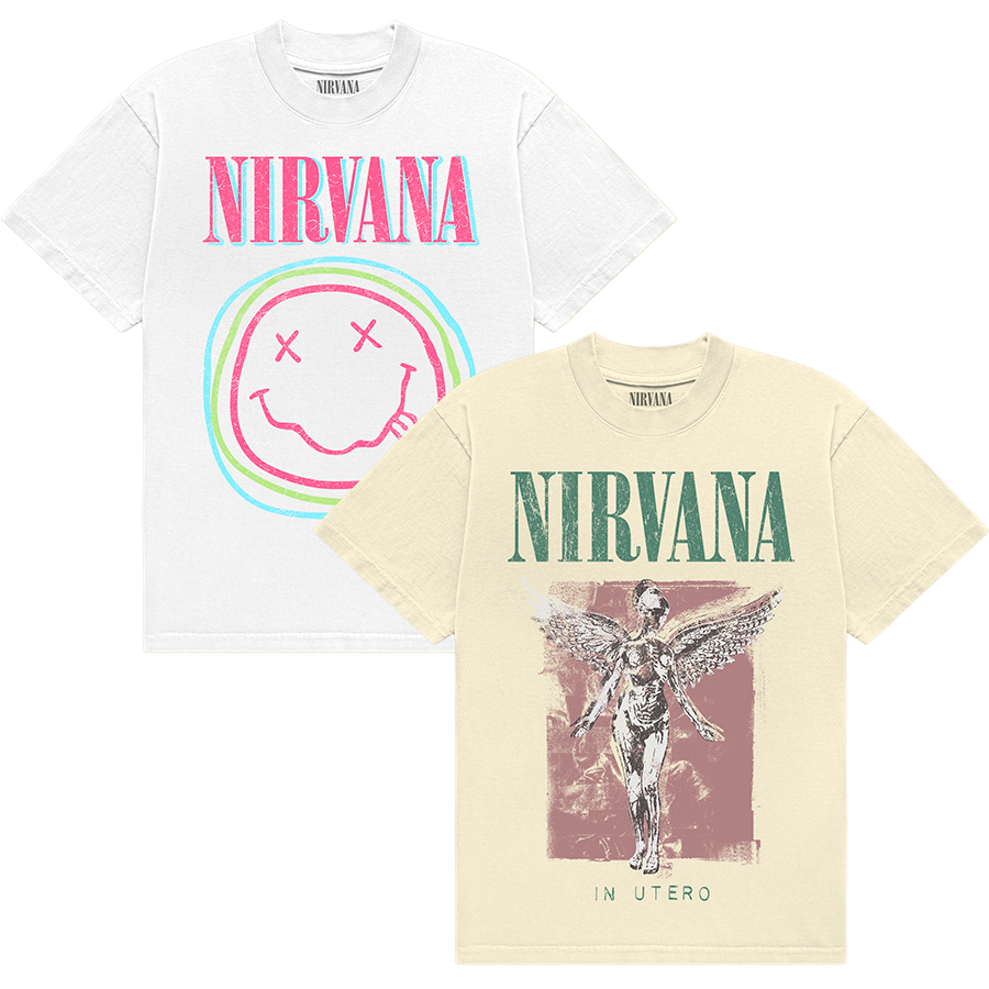 Nirvana-In-Utero-merch-Nirvana-Smiley-face-tshirt