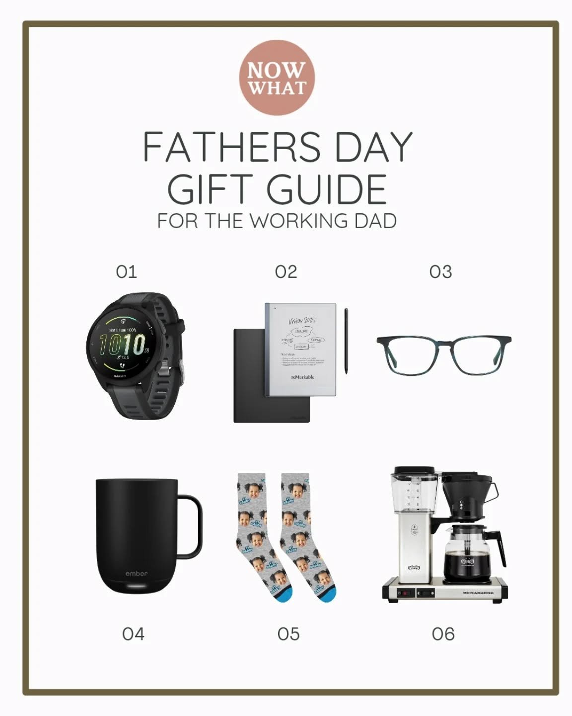 We made a gift guide for the working dads - the ones balancing zoom calls with diaper duty and client meetings with school pickups. 

Cheers to all the dads showing up at work and at home 🌟

1: @garmin watch so he never misses a call from school (or