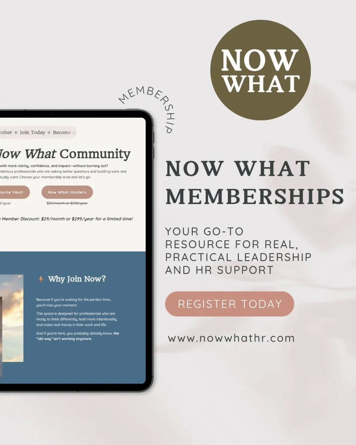 I am SO EXCITED to announce the ✨ Now What Community ✨ is LIVE!!!! 🎉 

This is a unique space designed for professionals who want actionable tools, coaching insights, and a trusted space to learn and grow. 

I created this community because not ever