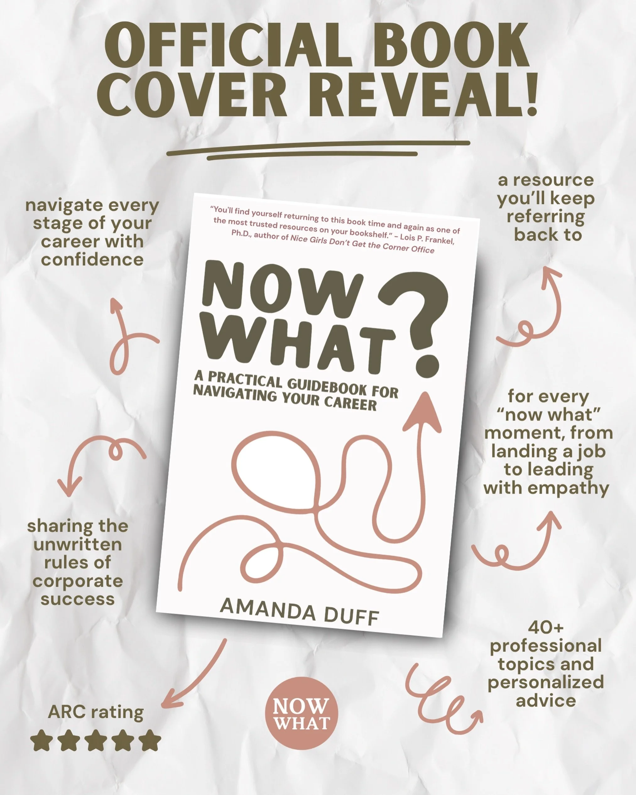 Here it is! I&rsquo;m excited to officially share the cover of my book, Now What? A Practical Guidebook for Navigating Your Career.

This book has been a long time in the making, and it&rsquo;s hard to put into words what it feels like to finally see