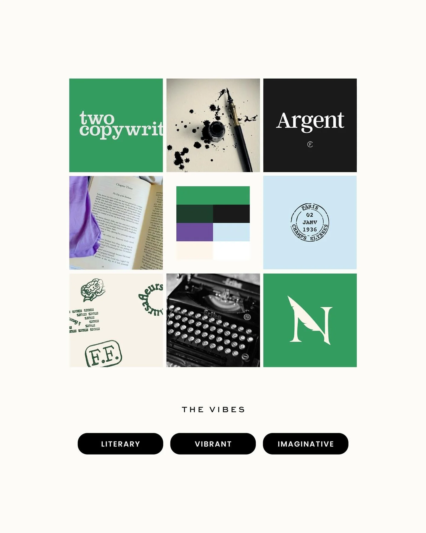 Final approved moodboard for my creative writing course client! 💚

We made a few thoughtful adjustments from the initial direction, which is great! It&rsquo;s important to get things just right in this phase so we can minimize surprises and avoid re