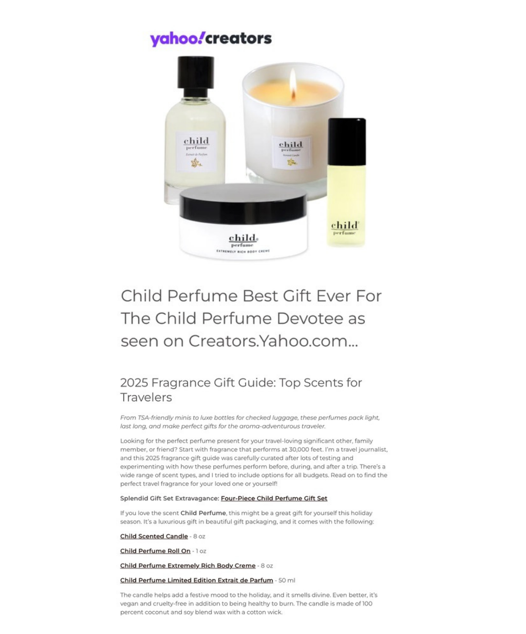 Child fragrance gift