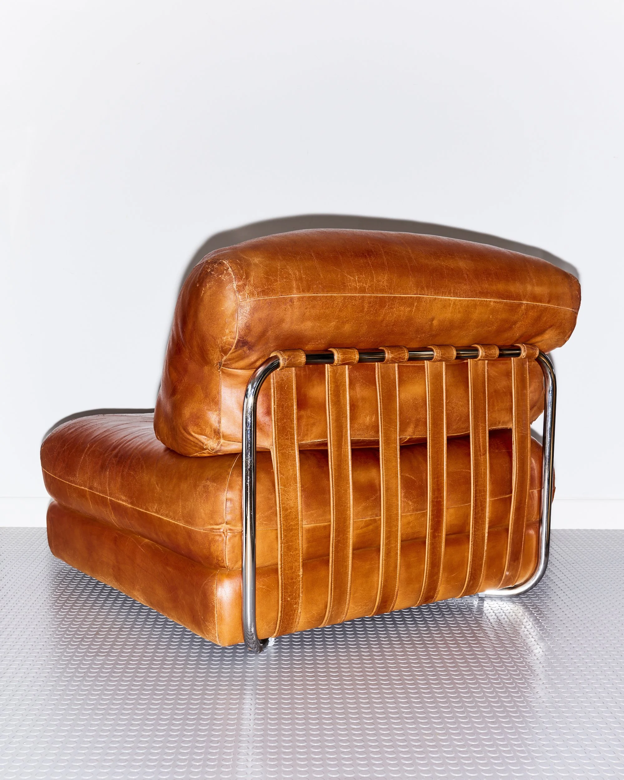 vintage.italian.leather.chrome.modular.lounge.chair.1970.mid.century.cognac 8.jpg