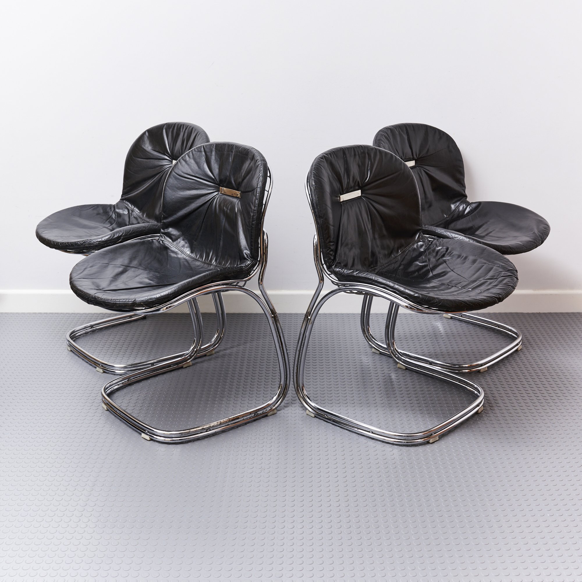 gastone.rinaldi.sabrina.chrome.leather.dining.chairs.rima.italy.1970 1.jpg