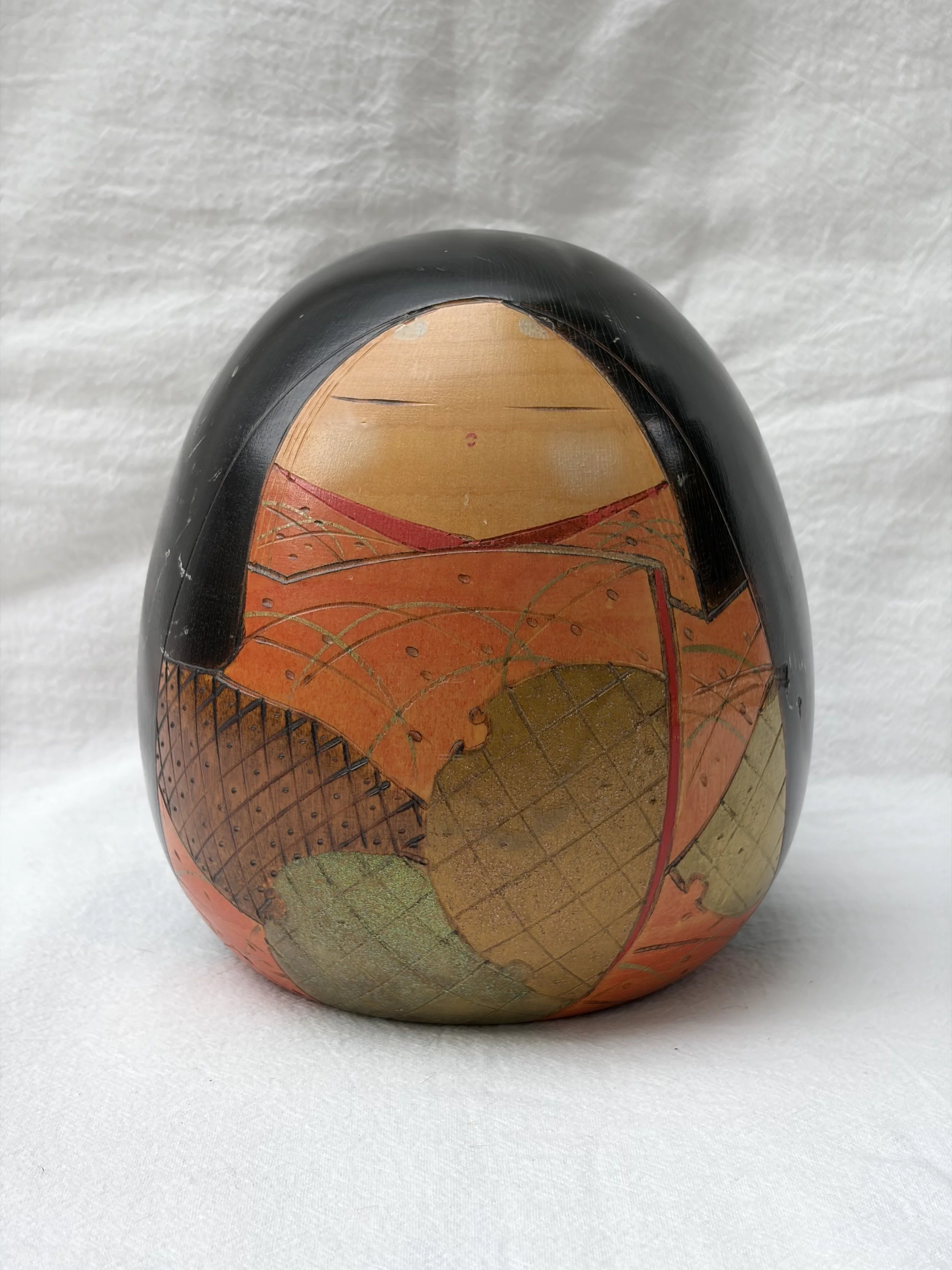 Stunning Large Creative 'Sosaku' Style Kokeshi Doll Signed by Sekiguchi Toa Showa Era C.1970