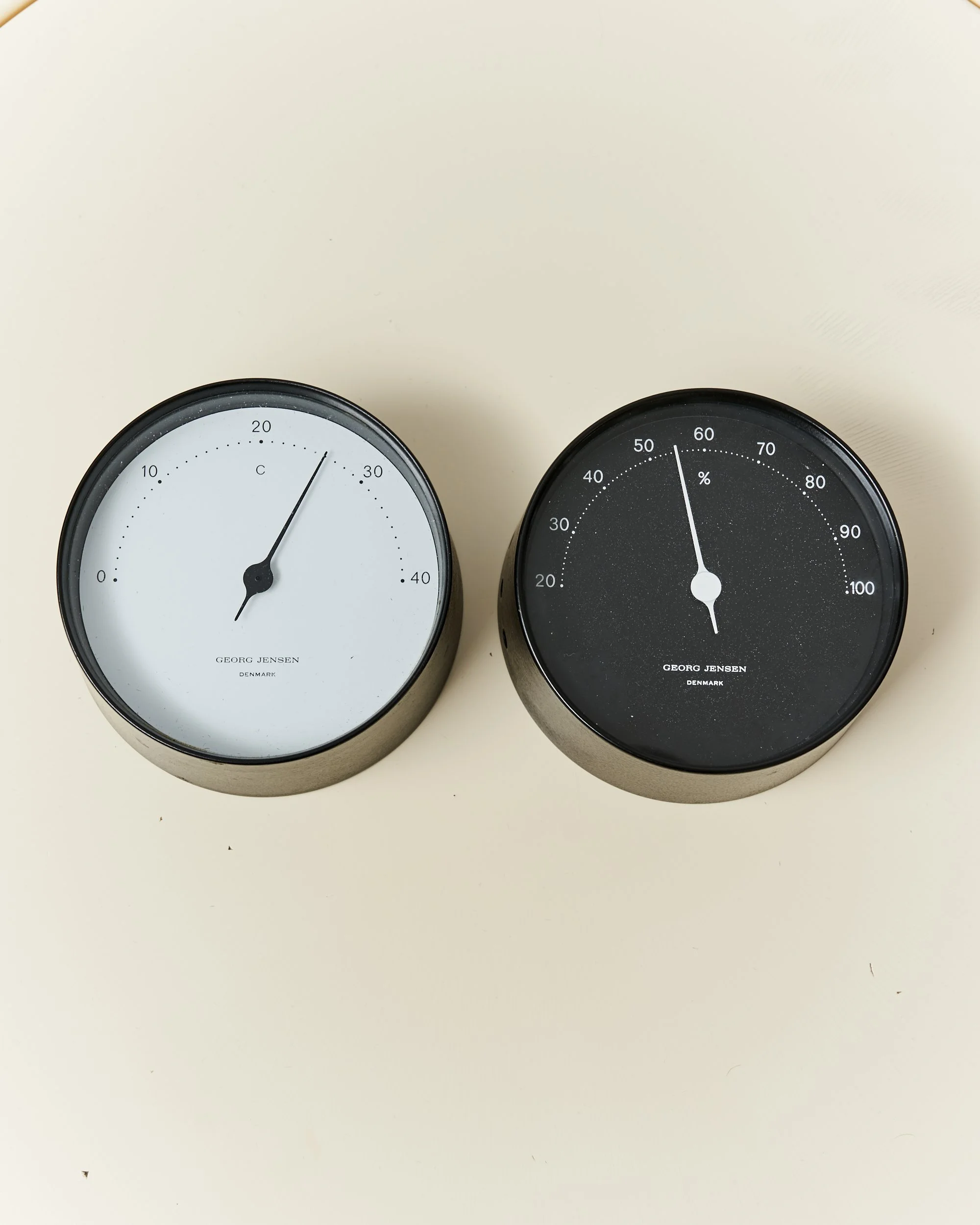 Set of Vintage Hygrometer & Thermometer by Henning Koppel for Georg Jensen Denmark C.1970