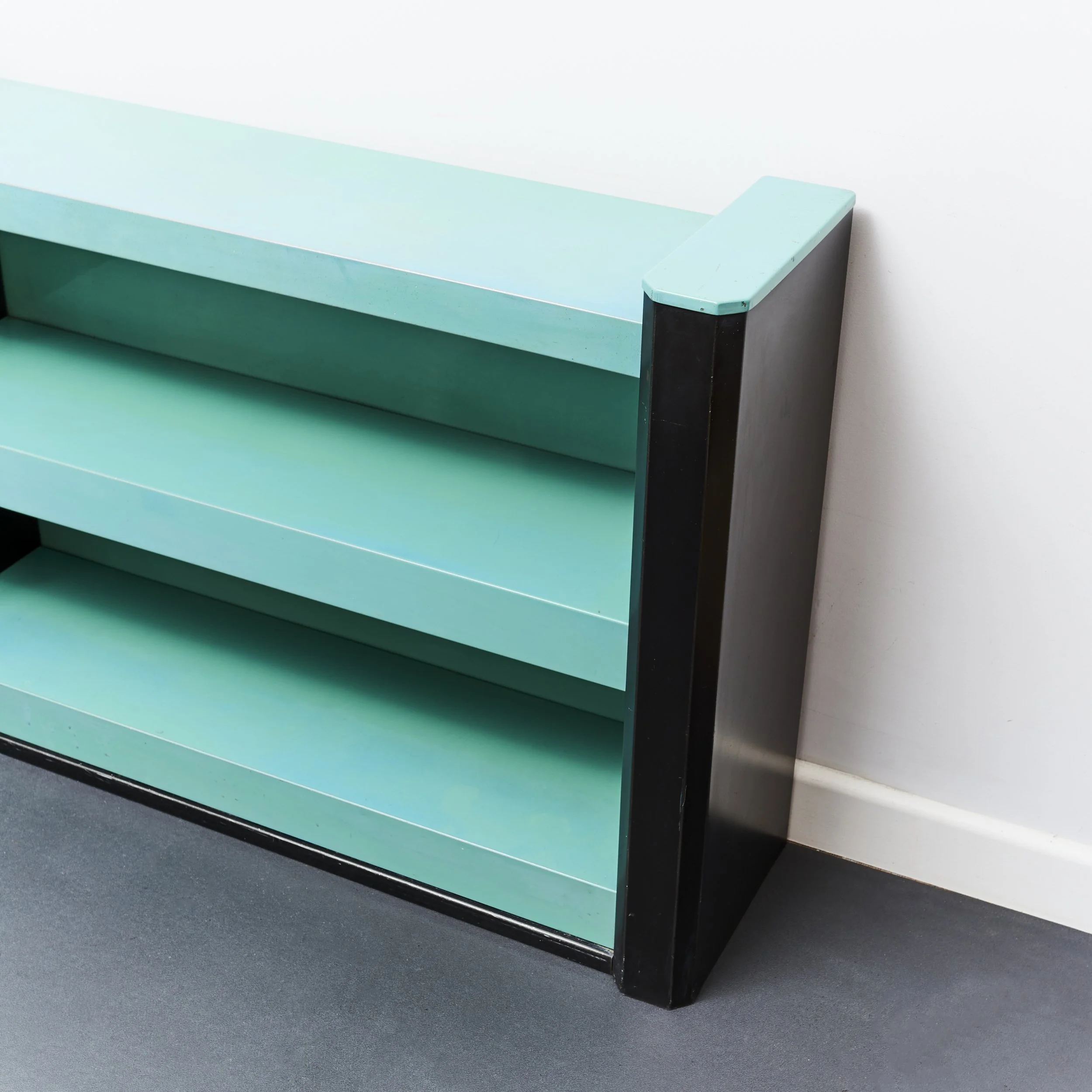 art.deco.sheet.metal.bookcase.shelving.shelf.black.turquoise.1930.bauhaus 2.jpg