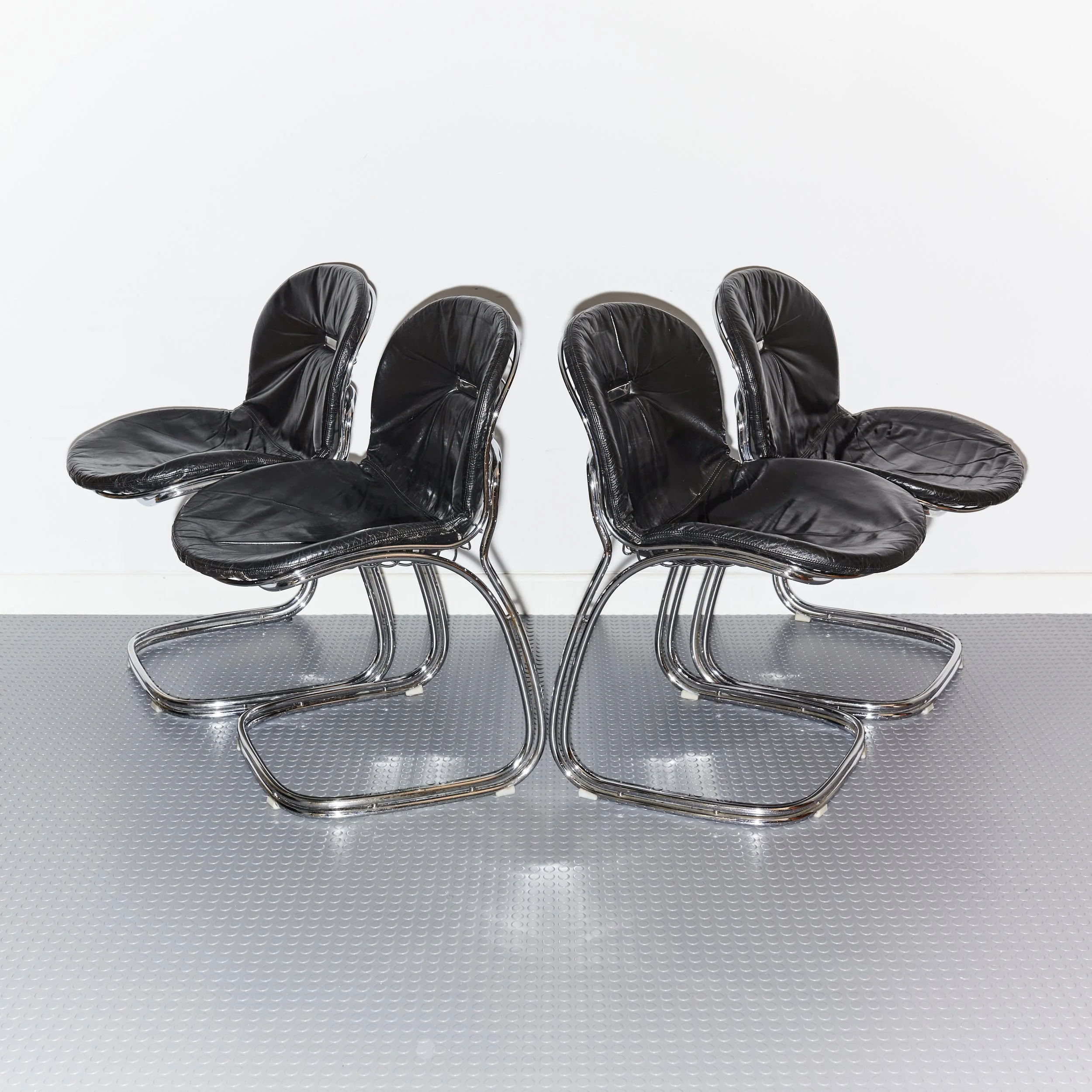 gastone.rinaldi.sabrina.chrome.leather.dining.chairs.rima.italy.1970 4.jpg
