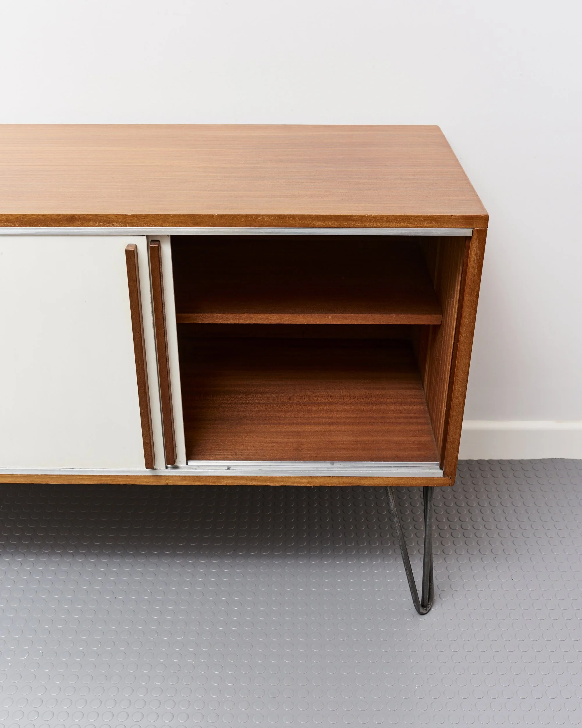 mid.century.sideboard.teak.white.veneer.refurbished.1960.mcm.retro.vintage 5.jpg