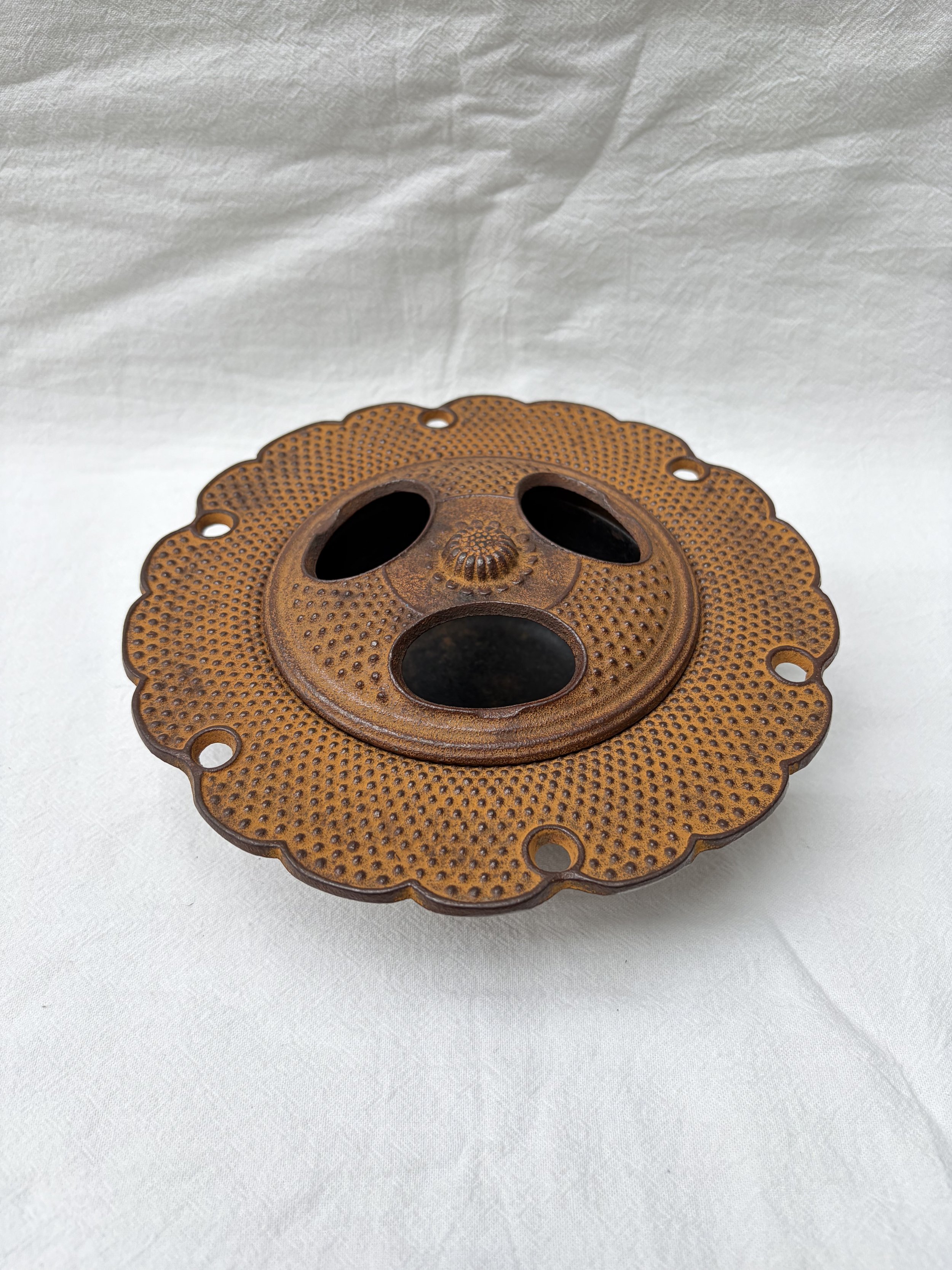 Vintage Japanese Large Nanbu Tekki Cast Iron 'Kōro' Incense Burner C.1970