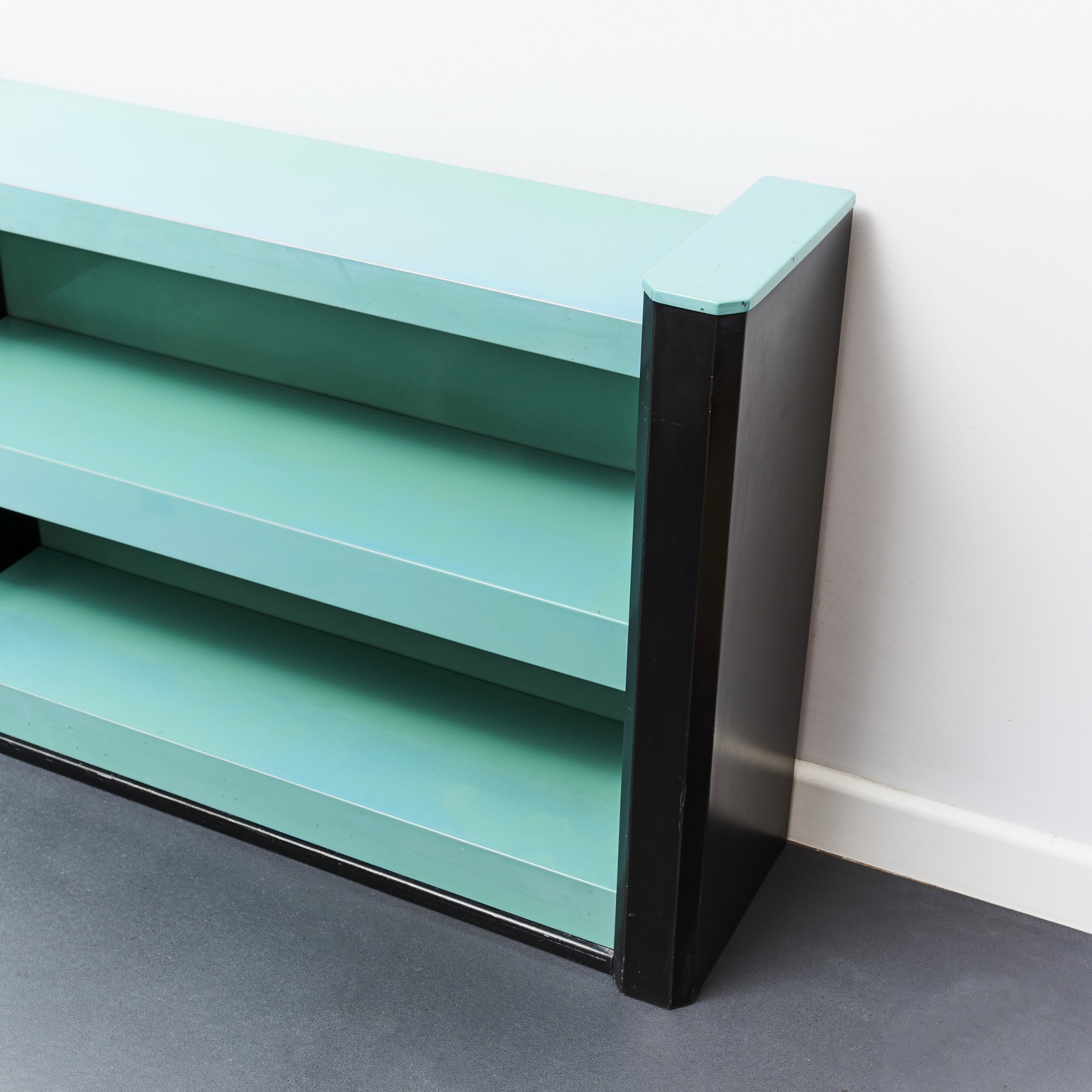 art.deco.sheet.metal.bookcase.shelving.shelf.black.turquoise.1930.bauhaus 2.jpg