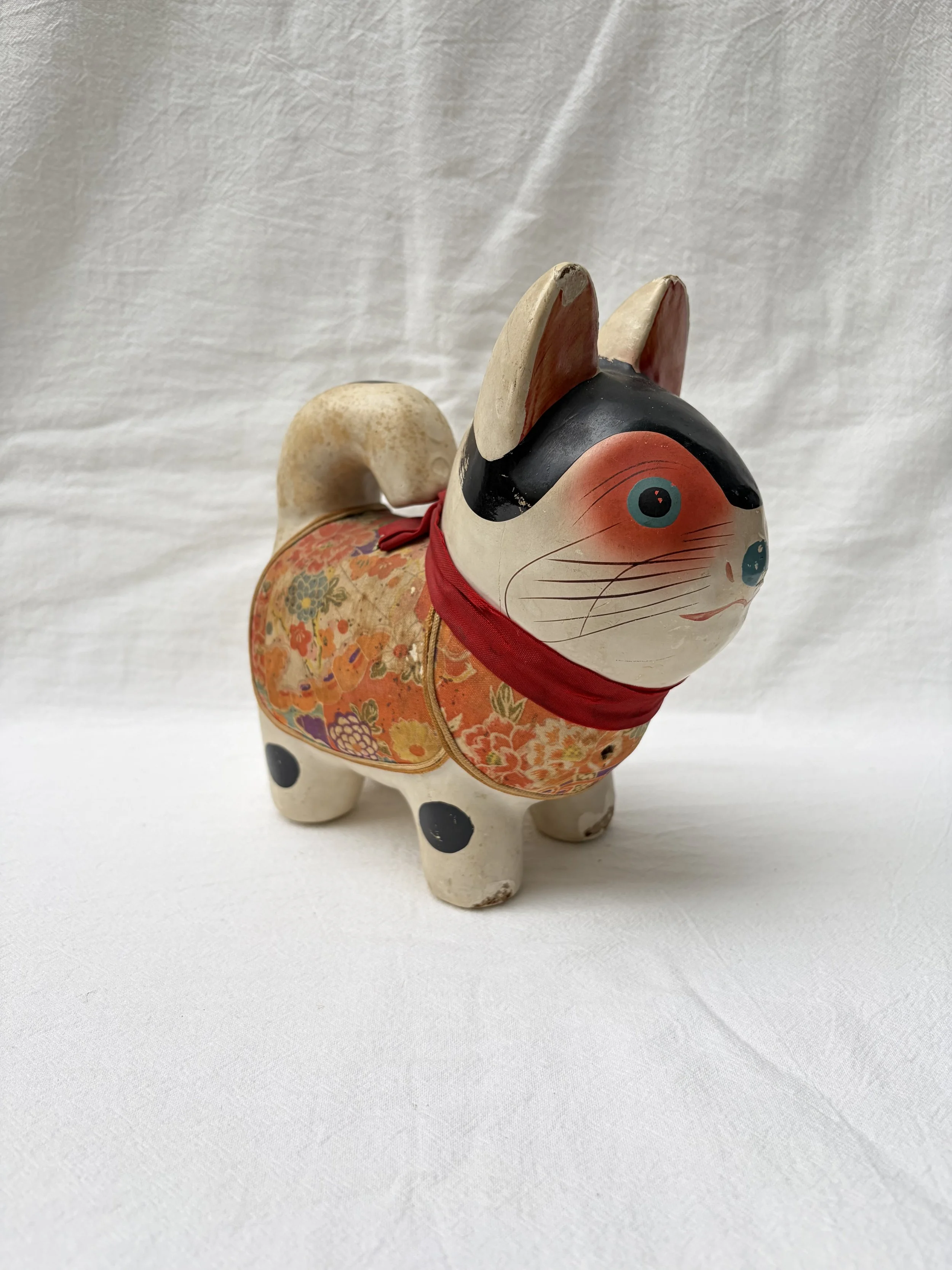 Vintage Inu Hariko Papier Mâché Doll for Good Luck & Protection from Japan C.1970