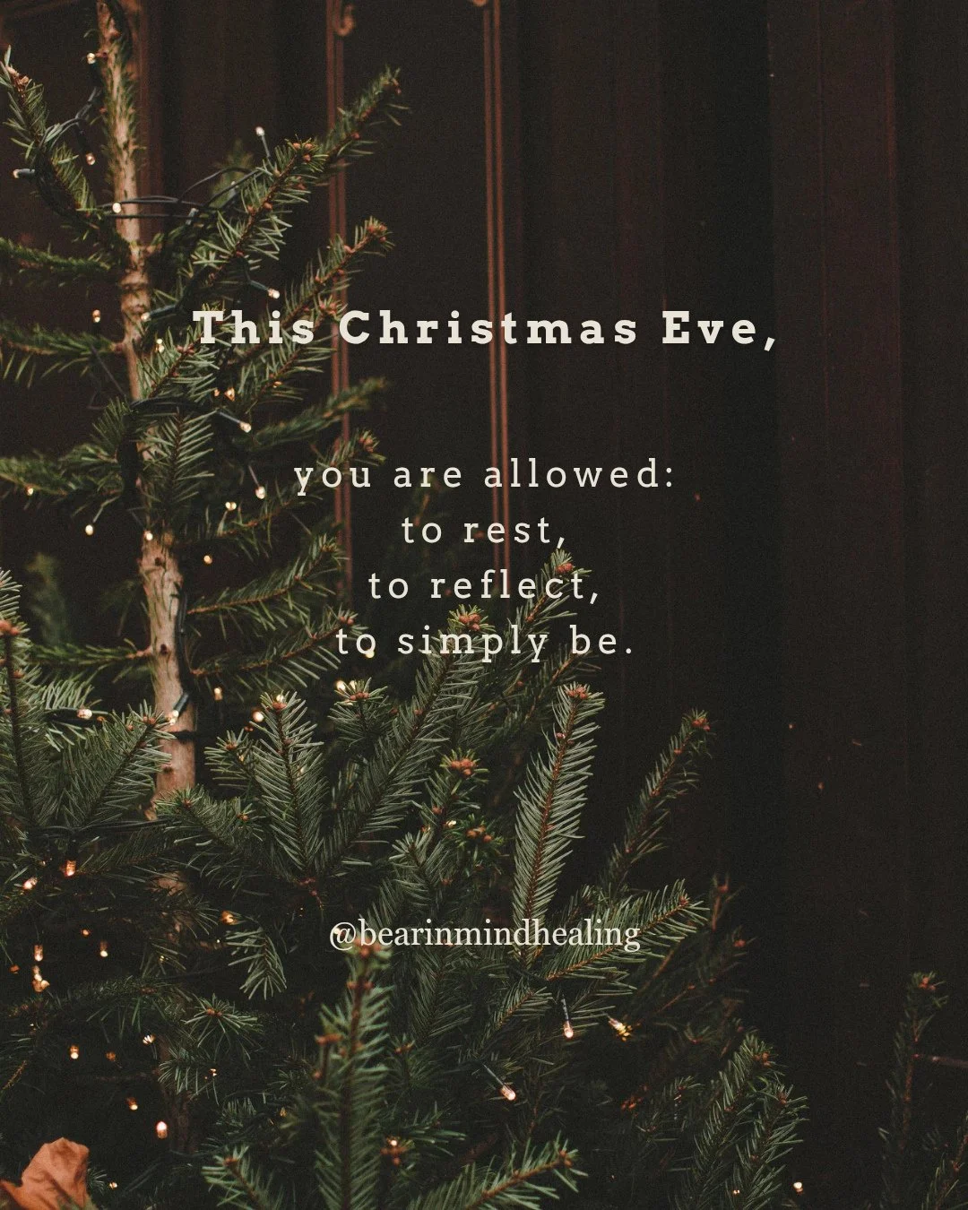 ⬇️Read Caption Below⬇️⁠
⁠
The holidays can bring warmth - and sometimes tension, grief, or overwhelm.⁠
⁠
Tonight, on Christmas Eve (or Yule), give yourself permission to just exist:⁠
⁠
▪️ No need to perform joy⁠
⁠
▪️ No need to fix others' feelings⁠
