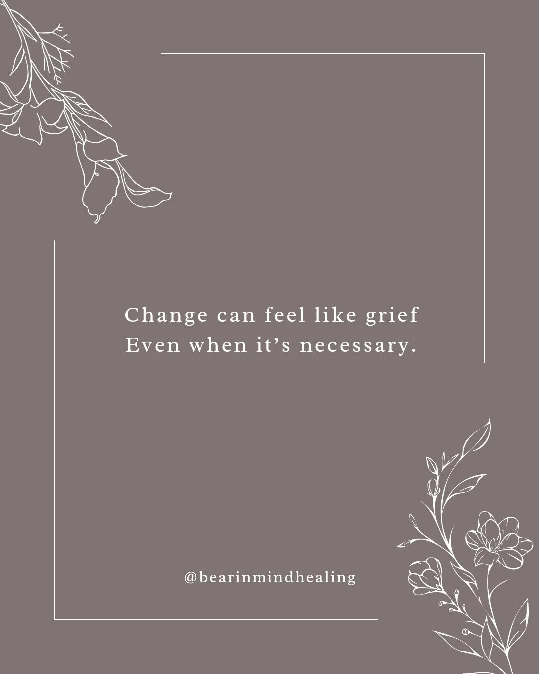 ⬇️Read Caption Below⬇️⁠
⁠
Sometimes we grieve:⁠
▫️old versions of ourselves⁠
▫️familiar roles⁠
▫️identities that kept us safe⁠
▫️loved ones⁠
▫️relationships we've outgrown⁠
▫️ways of living that no longer fit⁠
⁠
Change can feel destabilizing, even wh