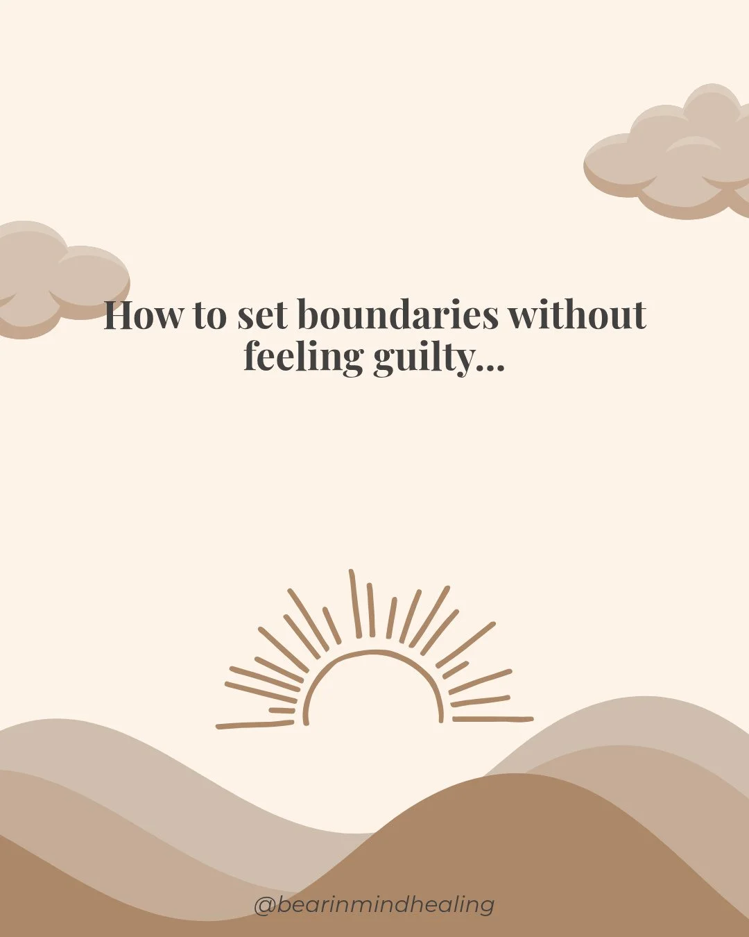 ⬇️Read Caption Below⬇️⁠
⁠
If setting boundaries feels uncomfortable, it doesn't mean you're doing something wrong.  Many people were taught to prioritize others' comfort over their own needs.⁠
⁠
Healthy boundaries can sound like:⁠
⁠
☀️"I'm not a