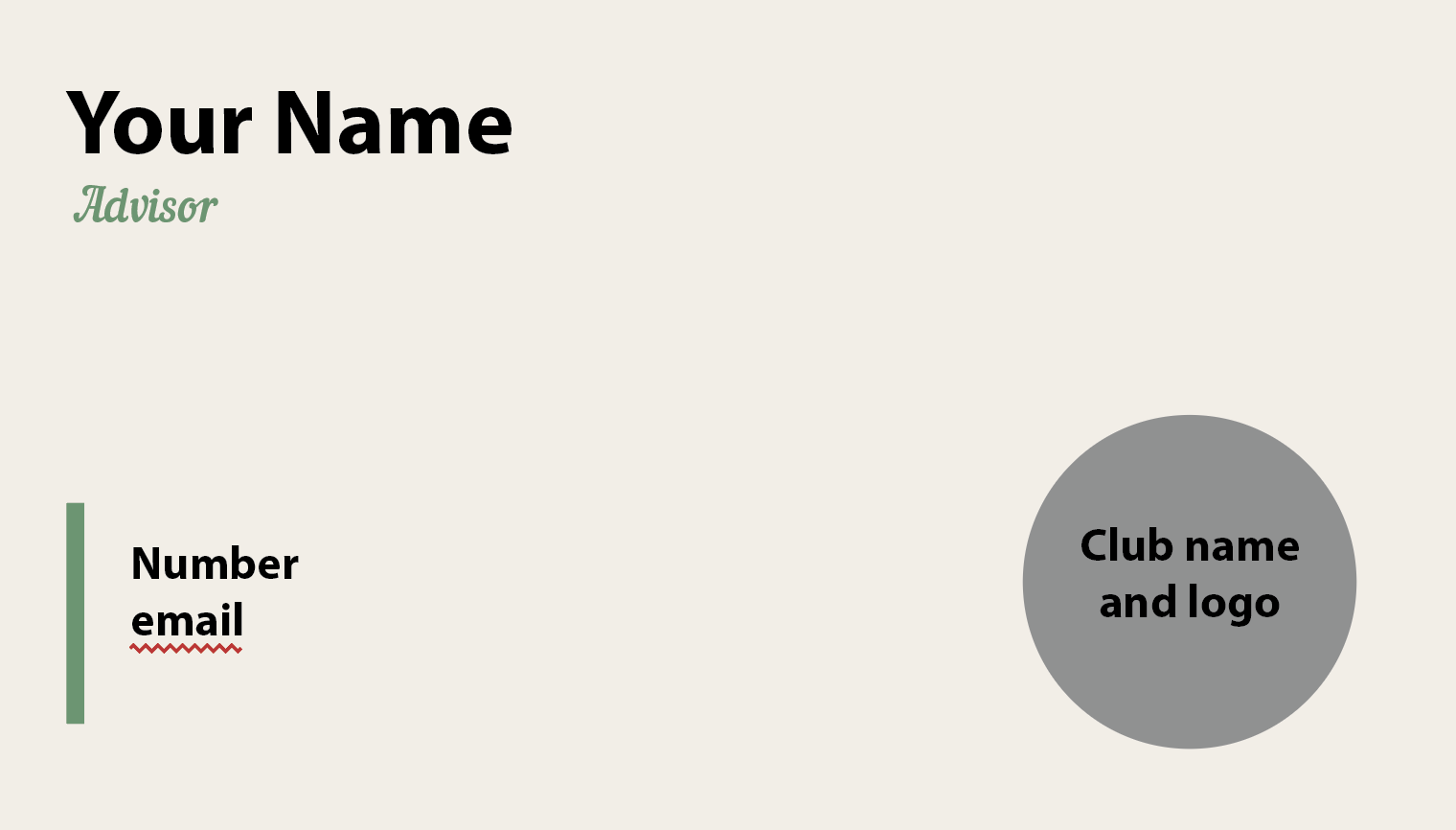 Double-sided Back of Template - 4-H Club 