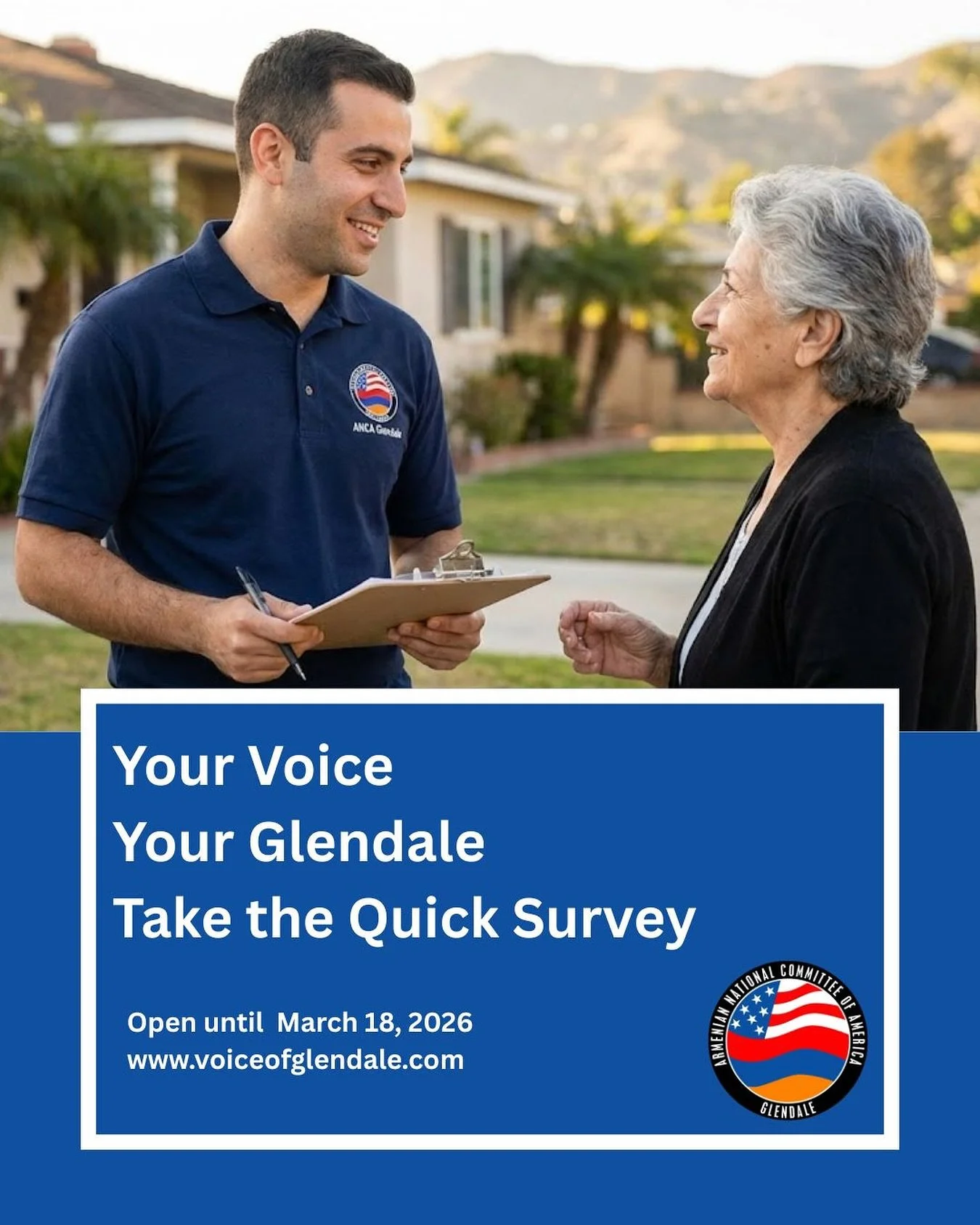 ANCA Glendale Announces  Launches “Our Voices” — a citywide grassroots campaign