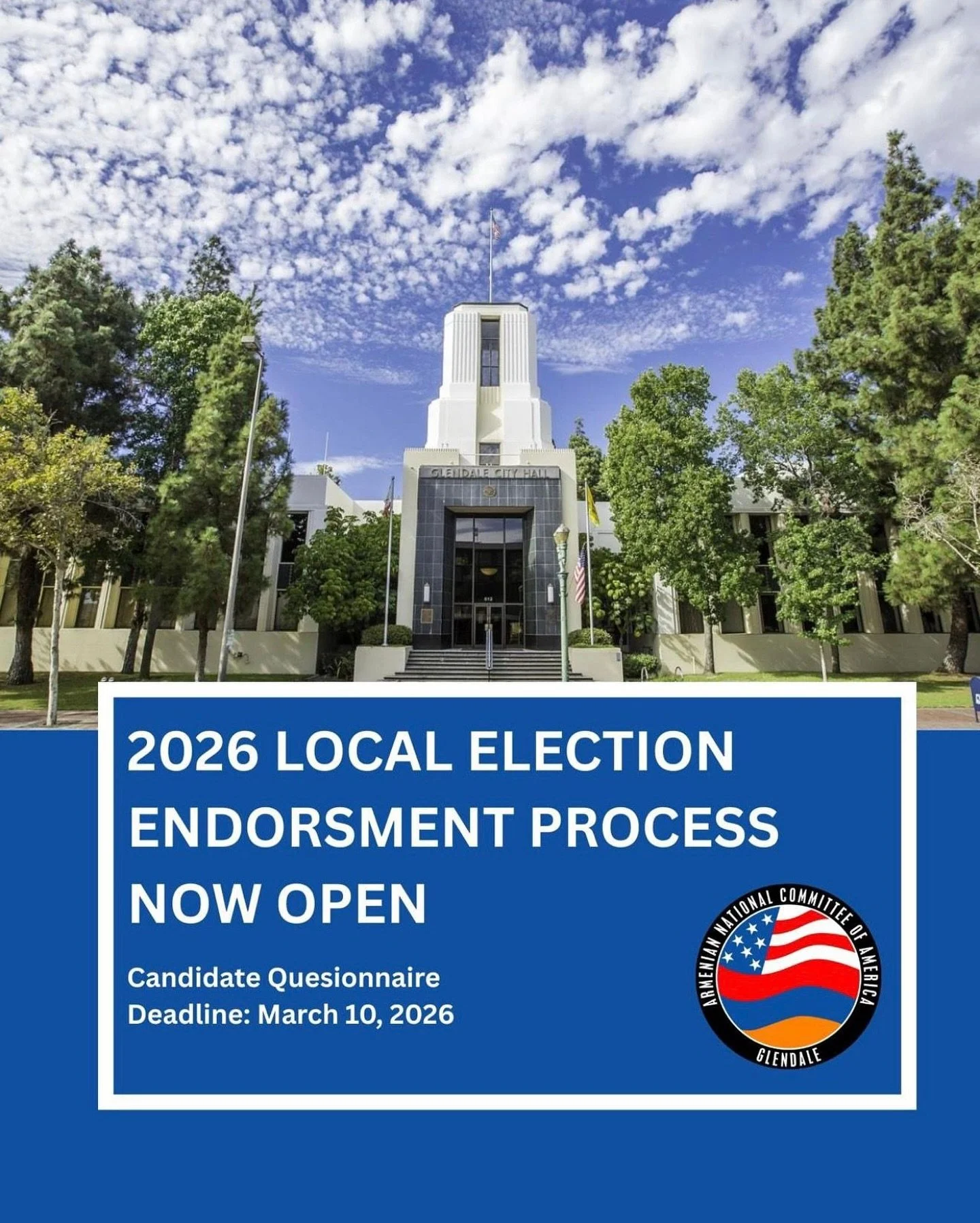 ANCA Glendale Launches 2026 Local Election Endorsement Process