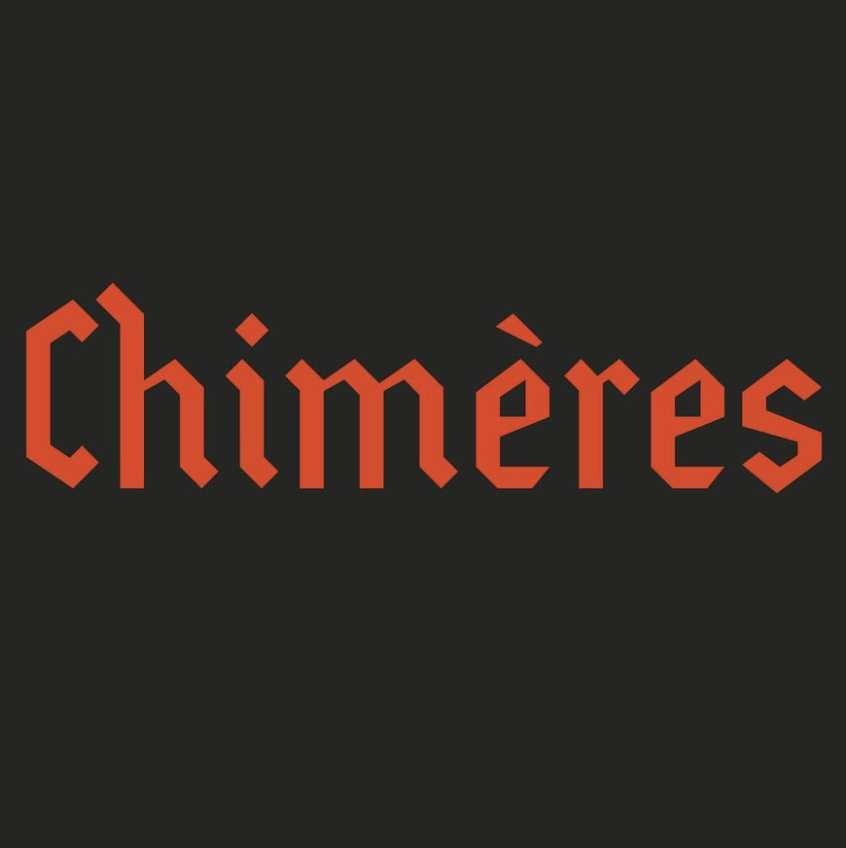 Le mot 'chimeres' écrit en lettres rouges sur un fond noir.