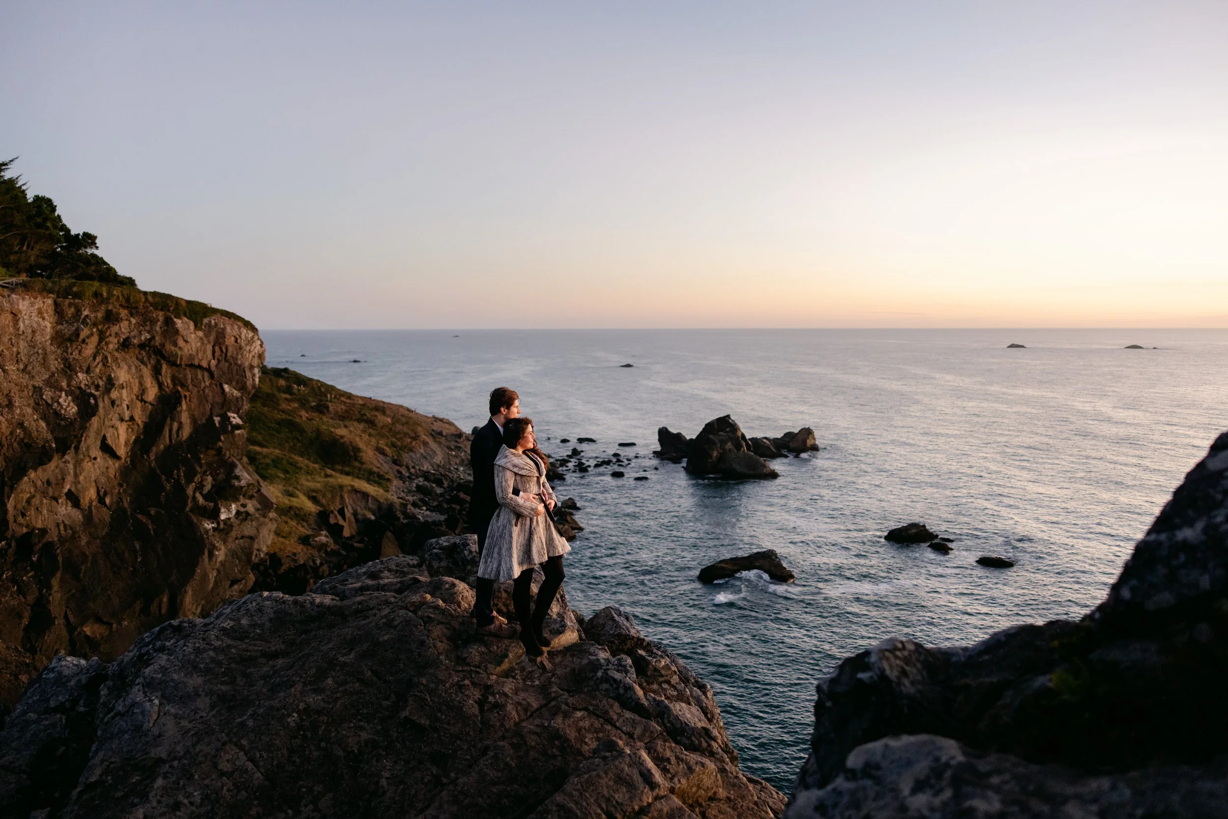 wedding rock engagement at sunset