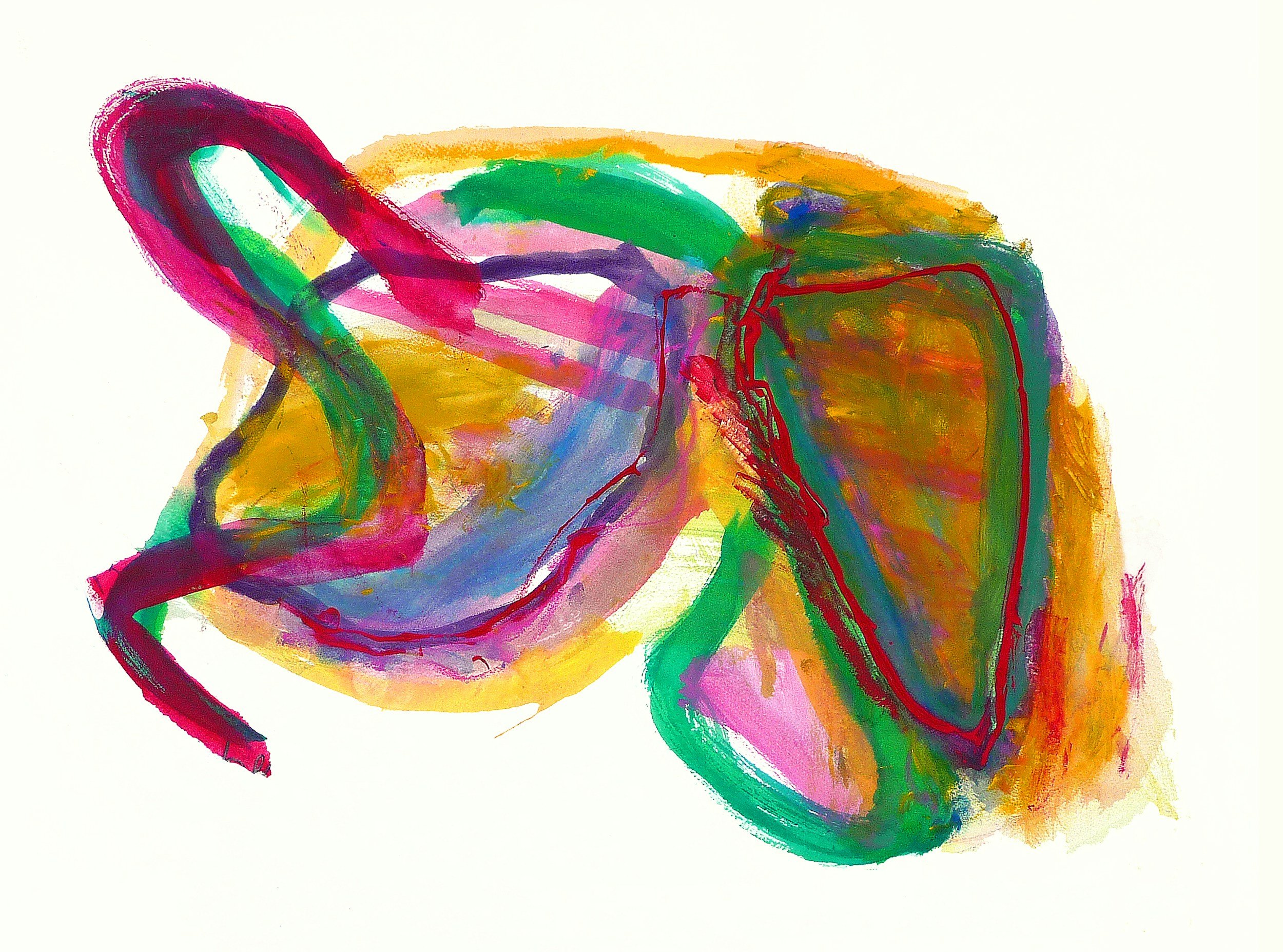 An abstract scribble gradually opening into softer lines, symbolizing overwhelm becoming clarity.