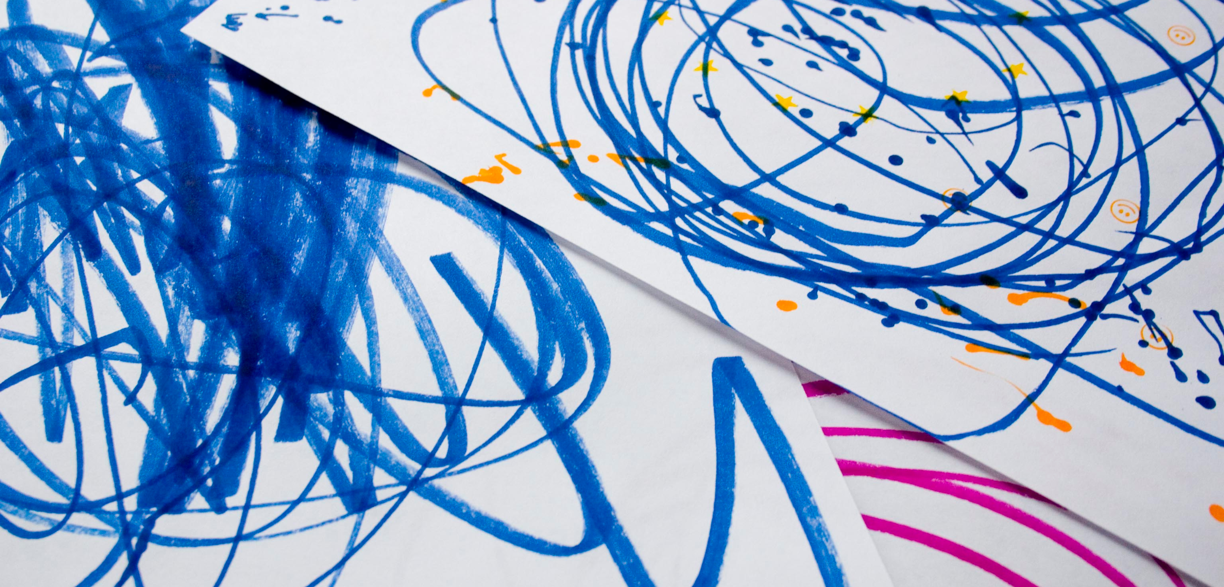 Repetitive scribble marks showing scribbling as a process rather than finished art.