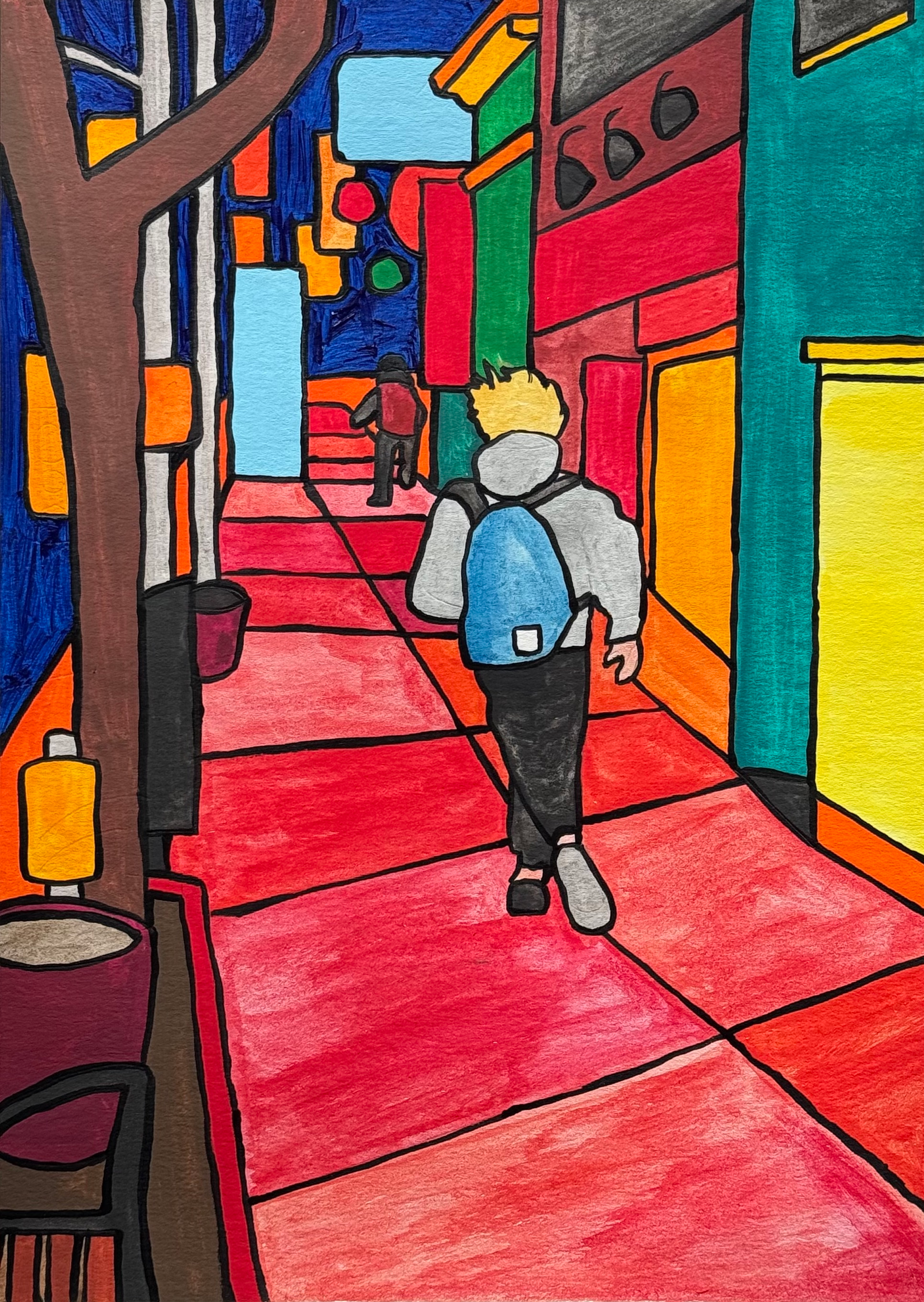 Bloor West, May, watercolour and acrylic on paper, 7" x 10", 2025.