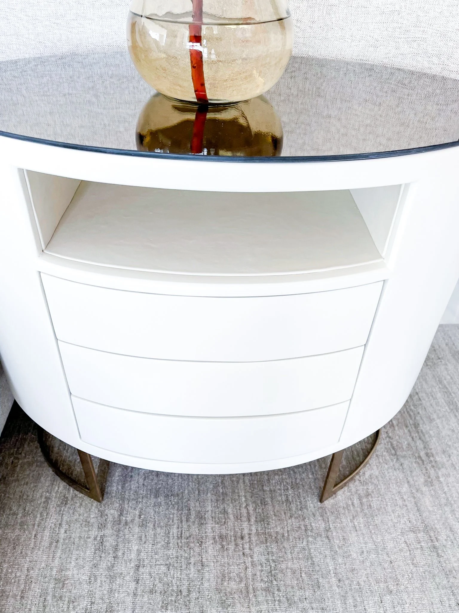 Cream colored leather inset