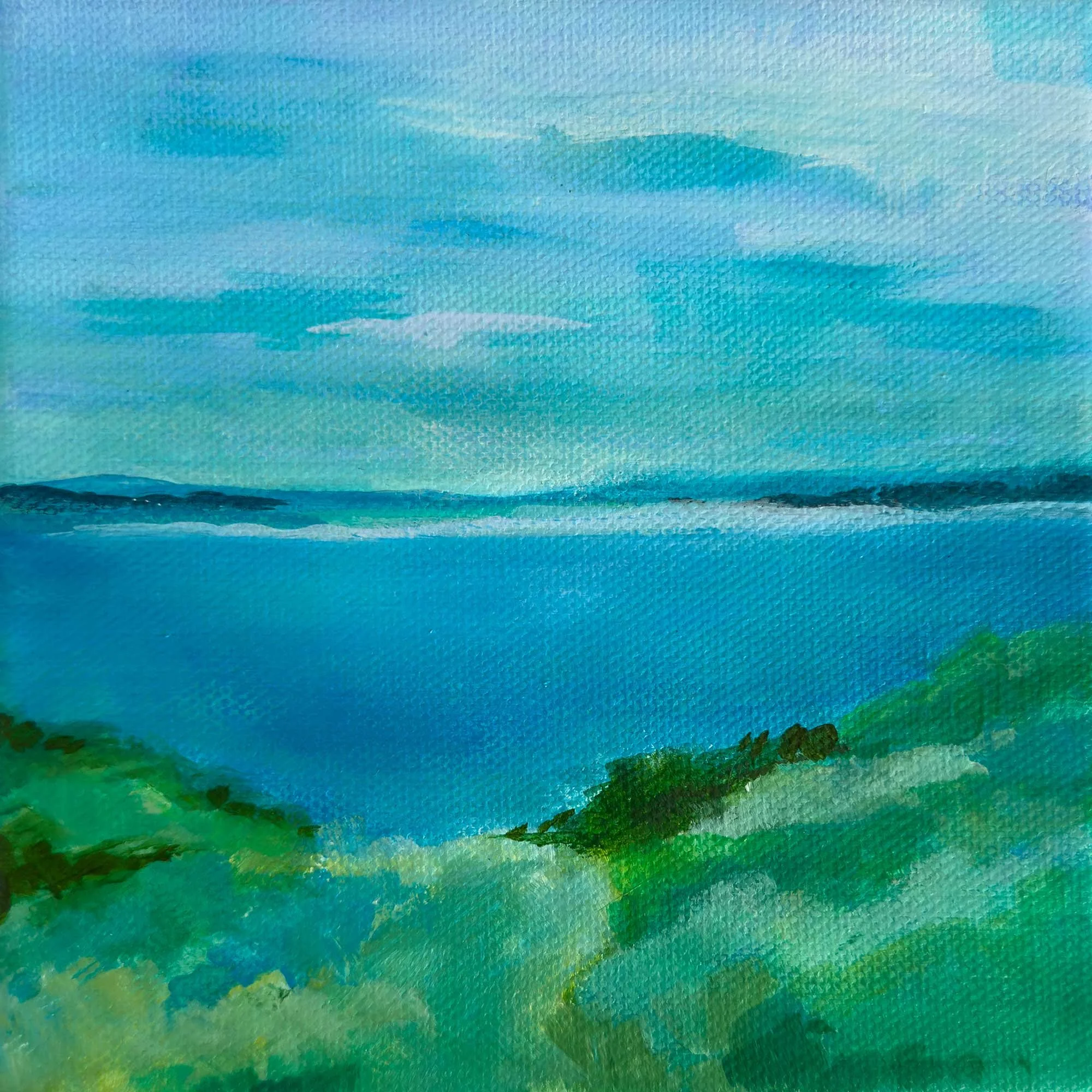 Coast No2, 6"x6", Acrylic on Gallery Canvas