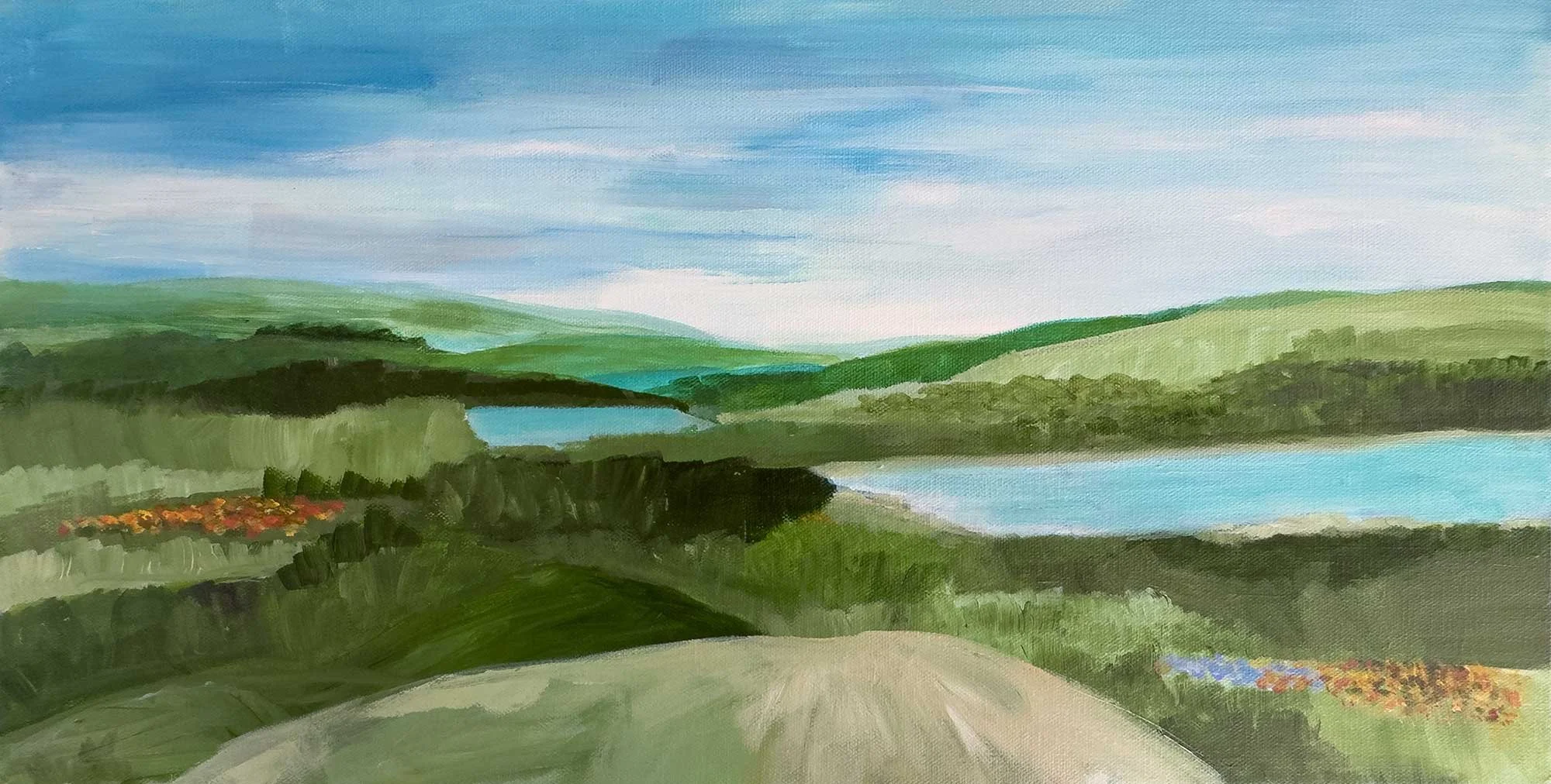 Marin No5, 24"x12", Acrylic on Gallery Canvas