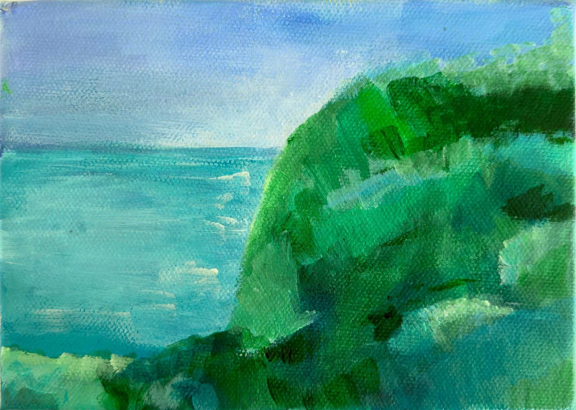 Coast No3, 7"x5", Acrylic on Gallery Canvas